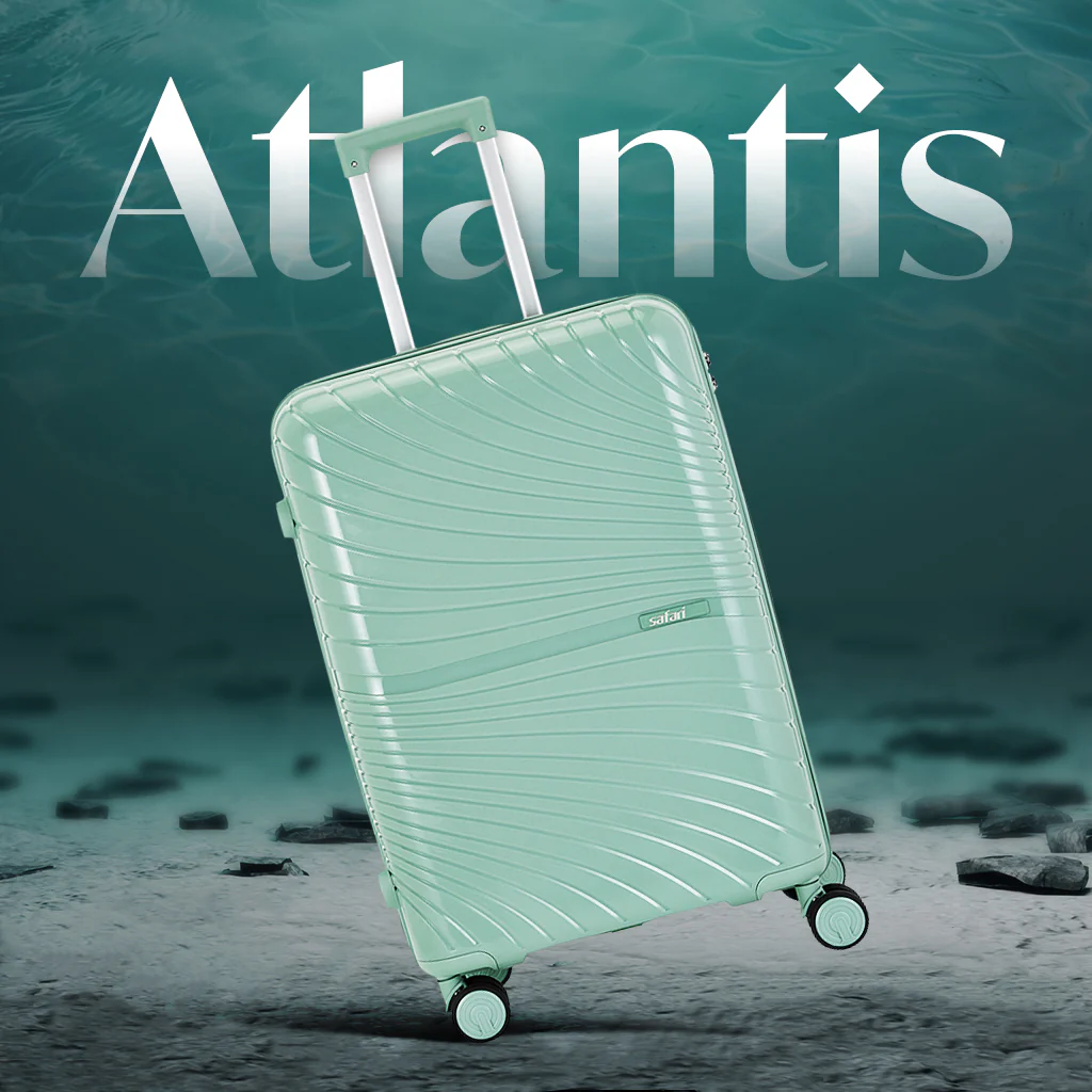 Safari Atlantis Trolley Bag Green Combo of Small, Medium and Large with Anti-theft Zipper and Dual Wheels - Image 2