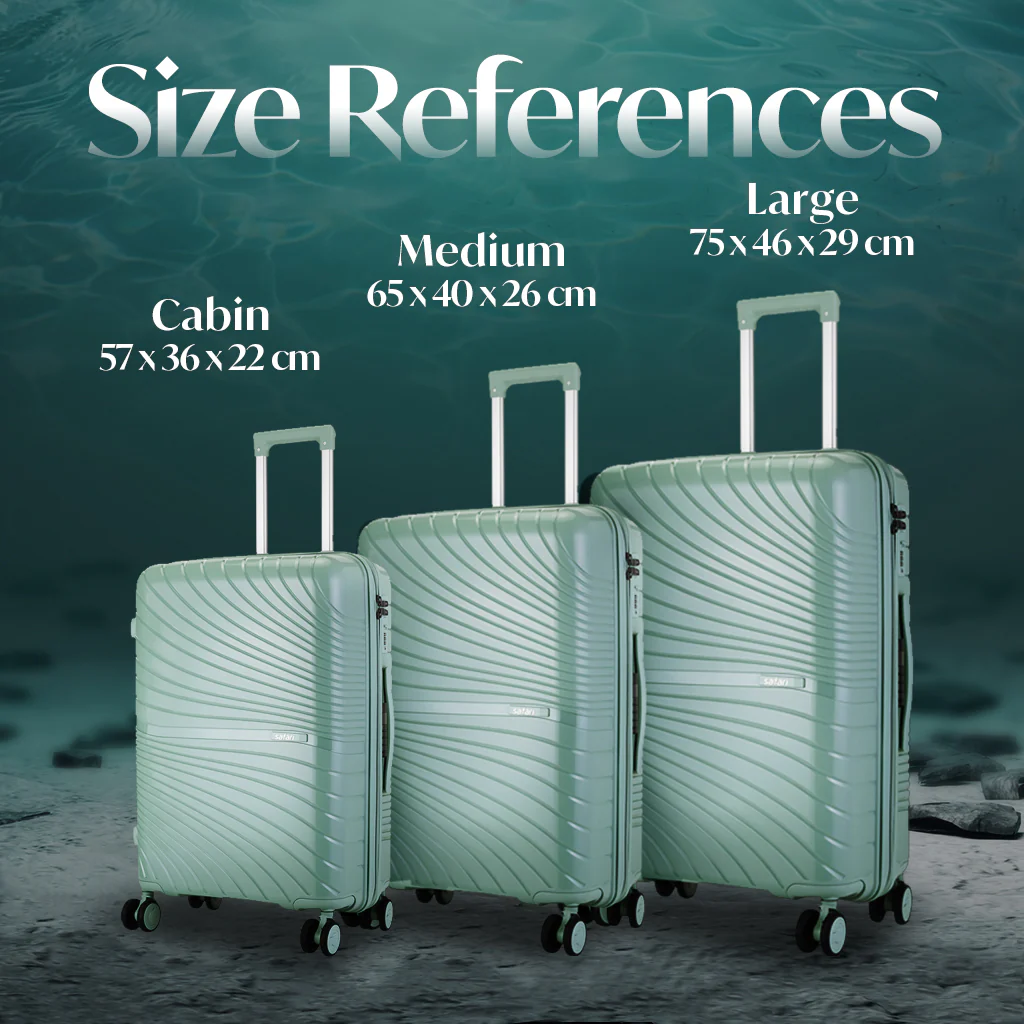 Safari Atlantis Trolley Bag Green Combo of Small, Medium and Large with Anti-theft Zipper and Dual Wheels - Image 7