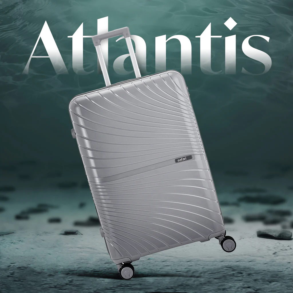 Safari Atlantis Trolley Bag Grey Combo of Small, Medium and Large with Anti-theft Zipper and Dual Wheels - Image 2