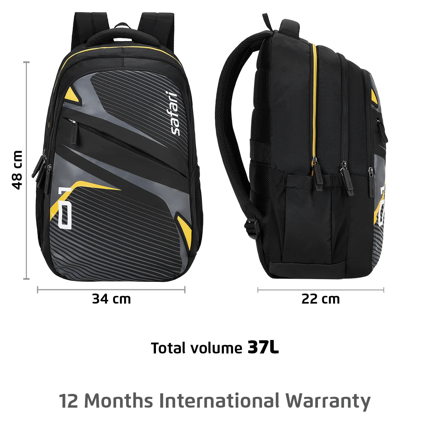 Safari Aura 37L Black Laptop Backpack - Image 9