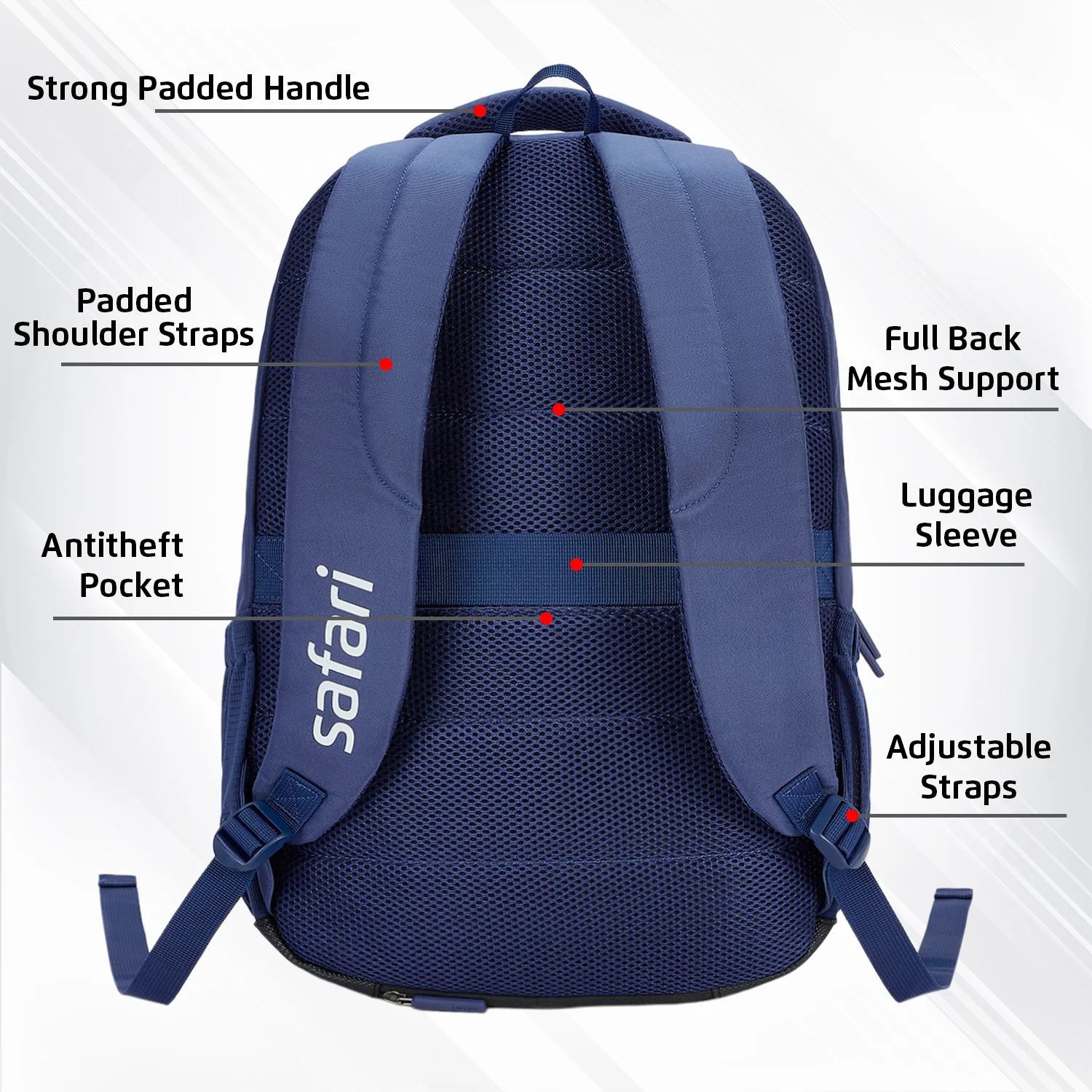 Safari Aura 37L Blue Laptop Backpack - Image 8