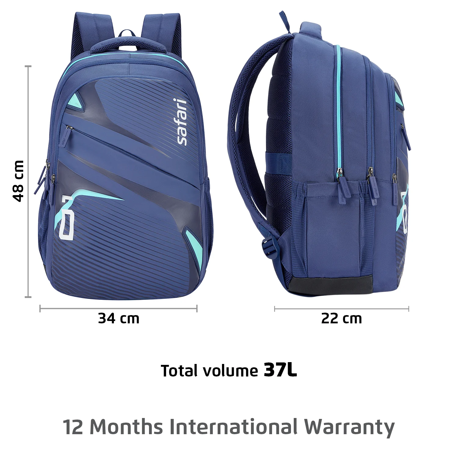 Safari Aura 37L Blue Laptop Backpack - Image 9
