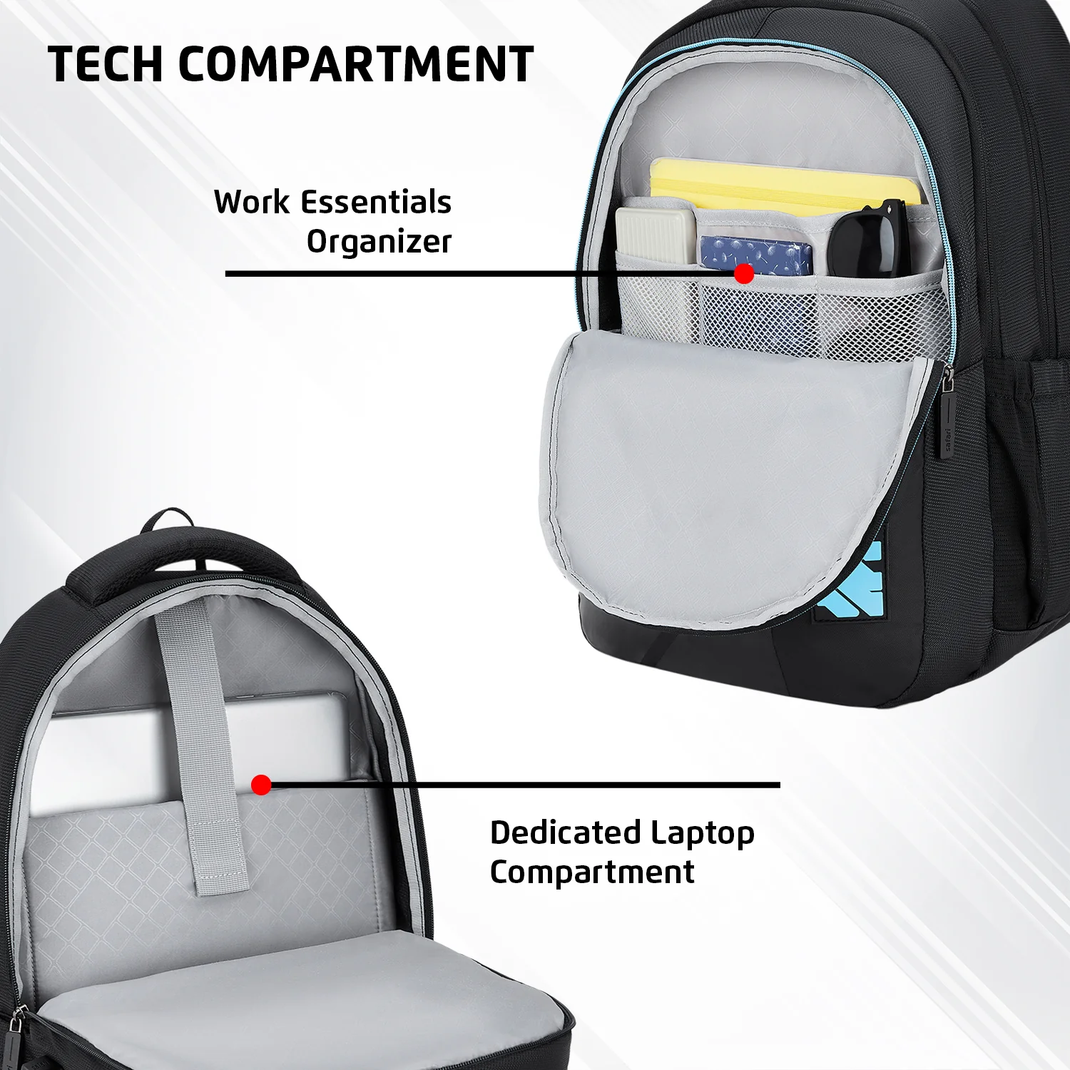Safari Aura 37L Black Laptop Backpack - Image 5
