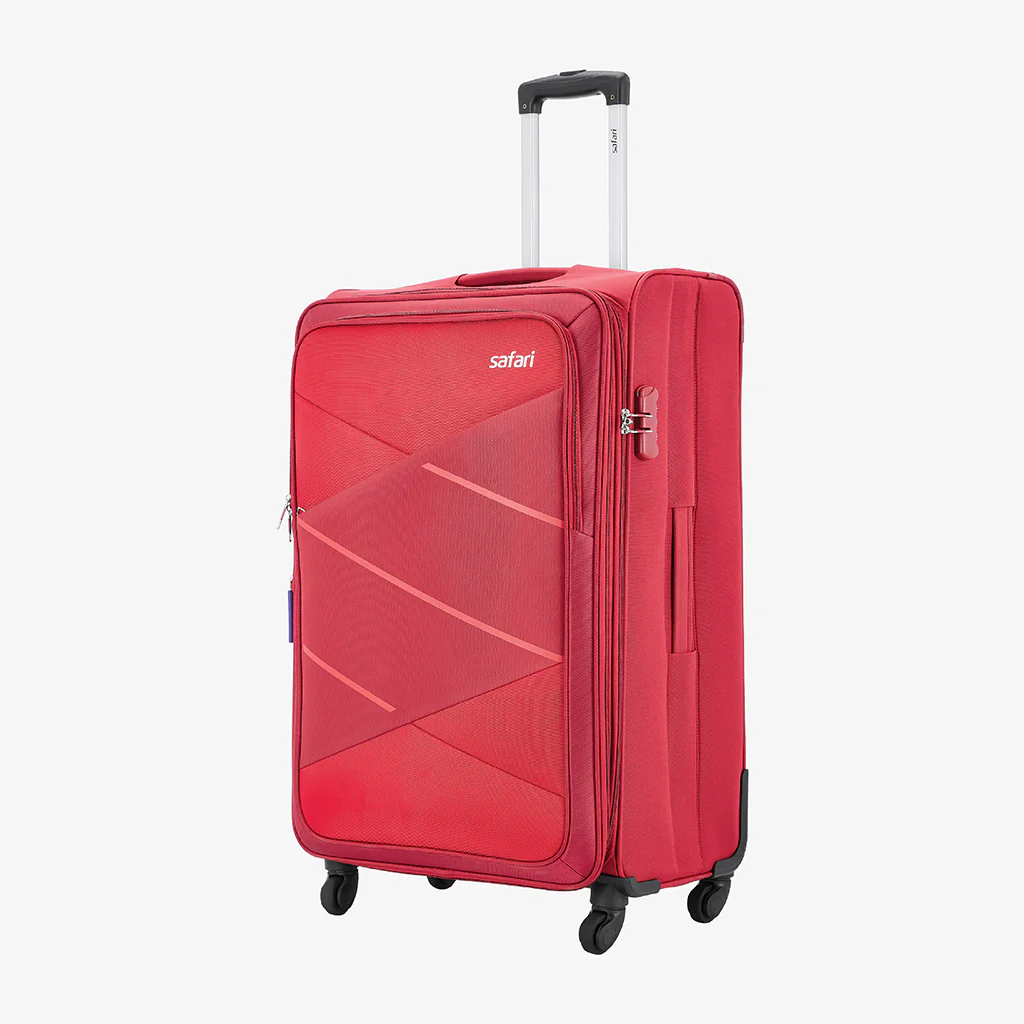 Safari Avenue Red Trolley Bag with Expander & 360° Wheels