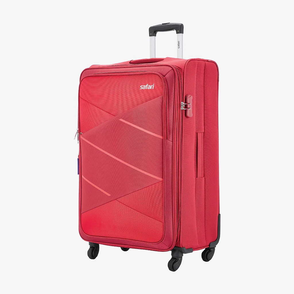 Safari Avenue Red Trolley Bag with Expander & 360° Wheels - Image 17