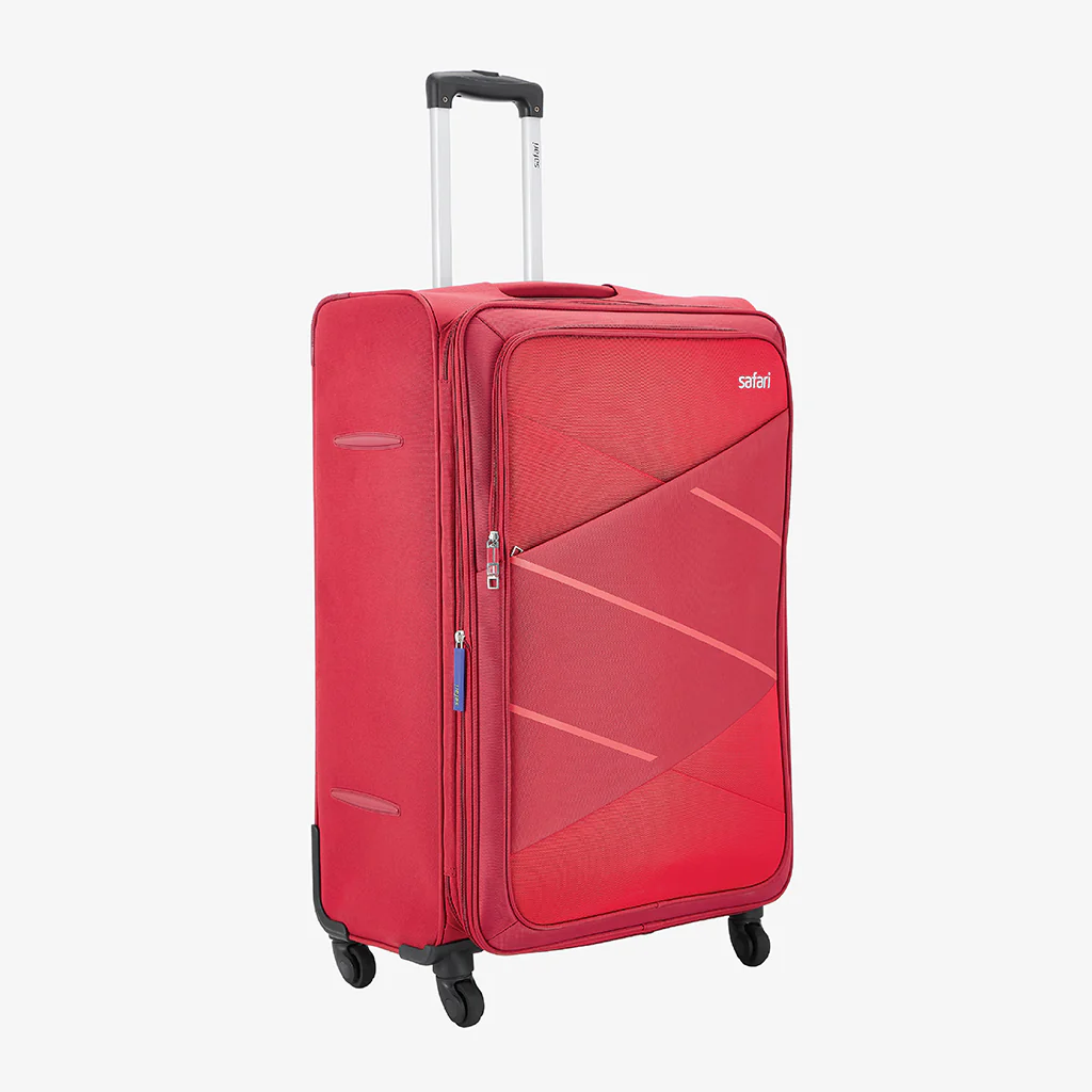 Safari Avenue Red Trolley Bag with Expander & 360° Wheels - Image 4