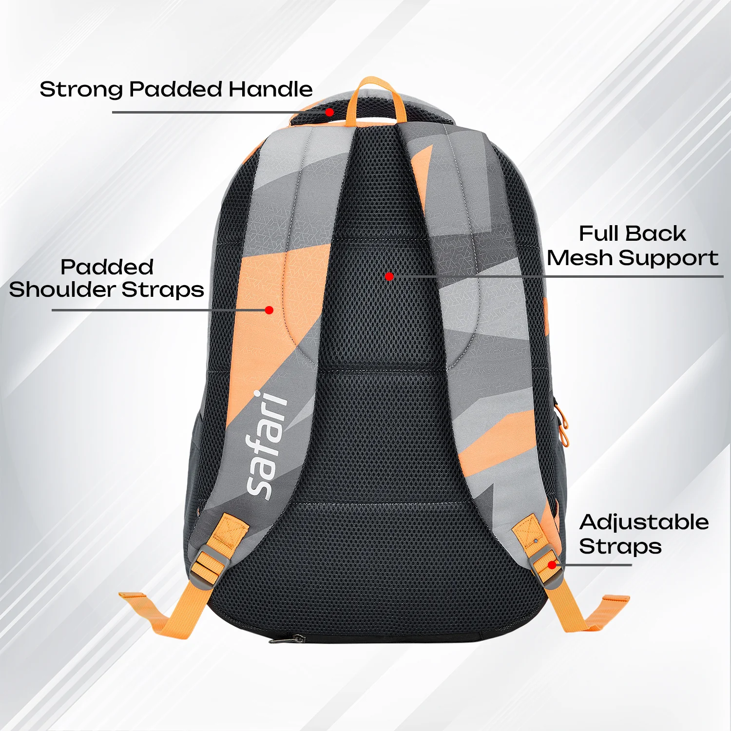 Safari Bonus 37L Grey School Backpack - Image 5