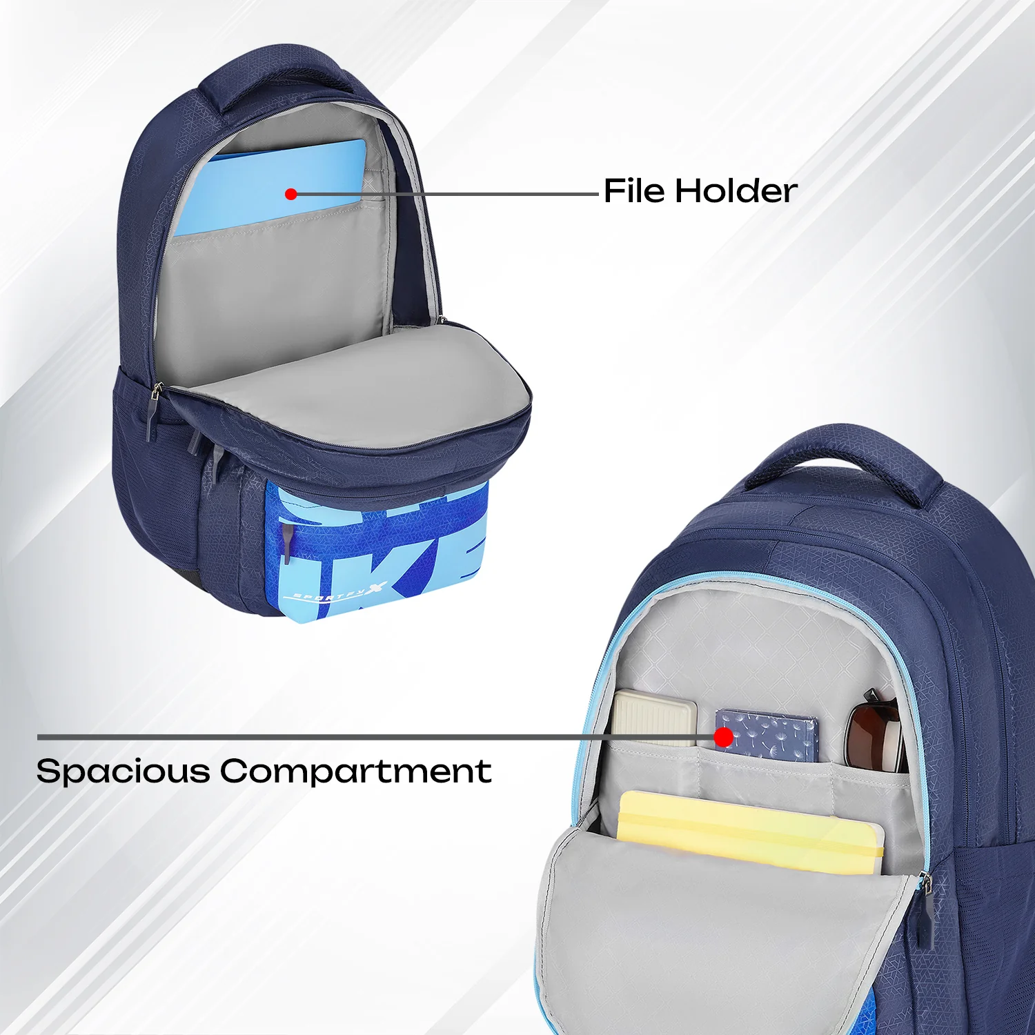 Safari Bonus 37L Blue School Backpack - Image 4