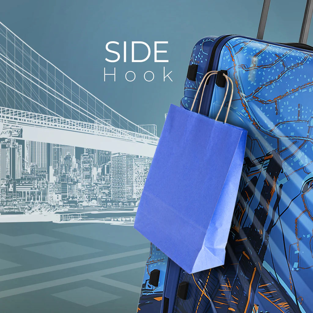 Safari Brooklyn Printed Blue Trolley Bag with TSA Lock, Dual wheels, Side Hooks and Wet Pouch - Image 5