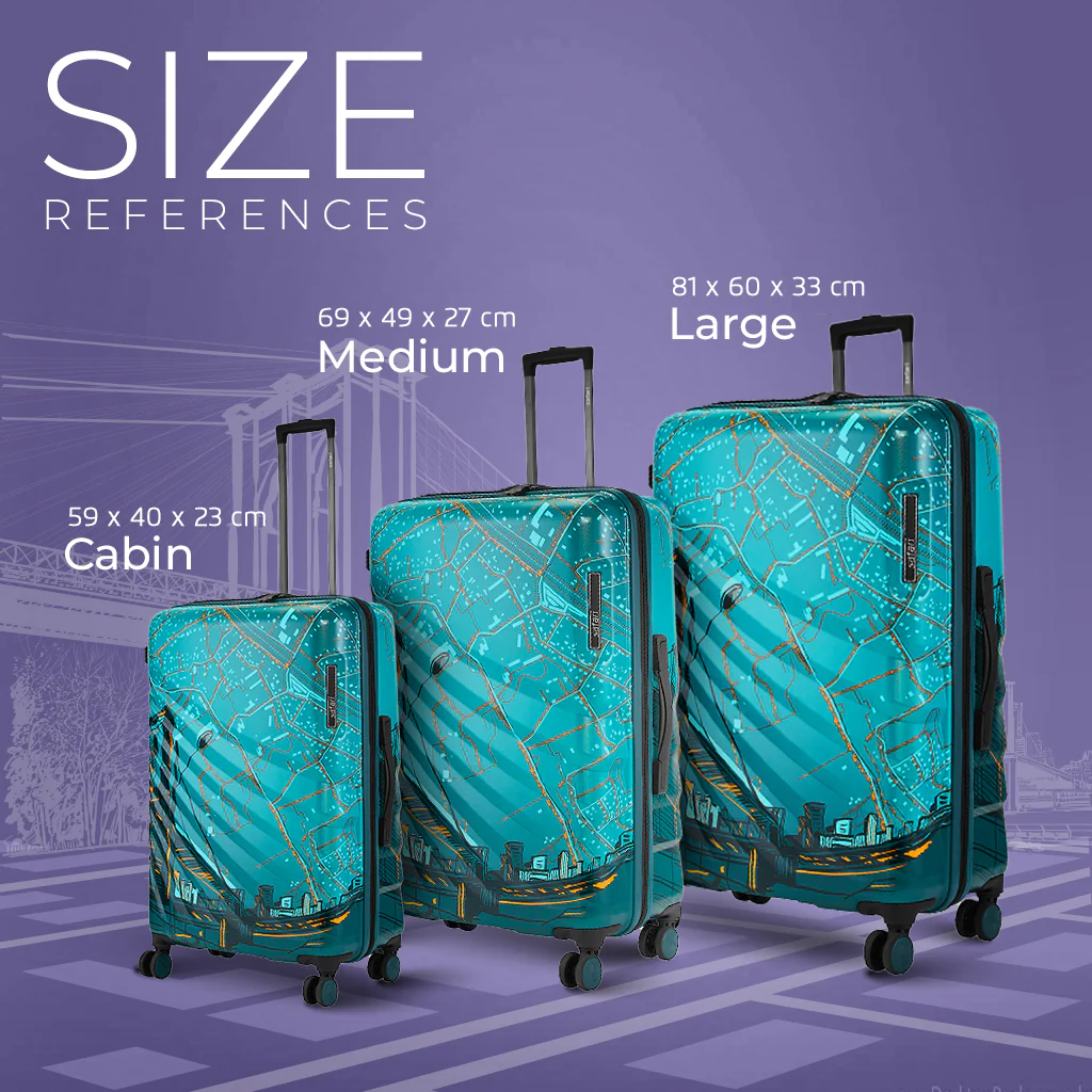 Safari Brooklyn Printed Teal Trolley Bag with TSA Lock, Dual wheels, Side Hooks and Wet Pouch - Image 9
