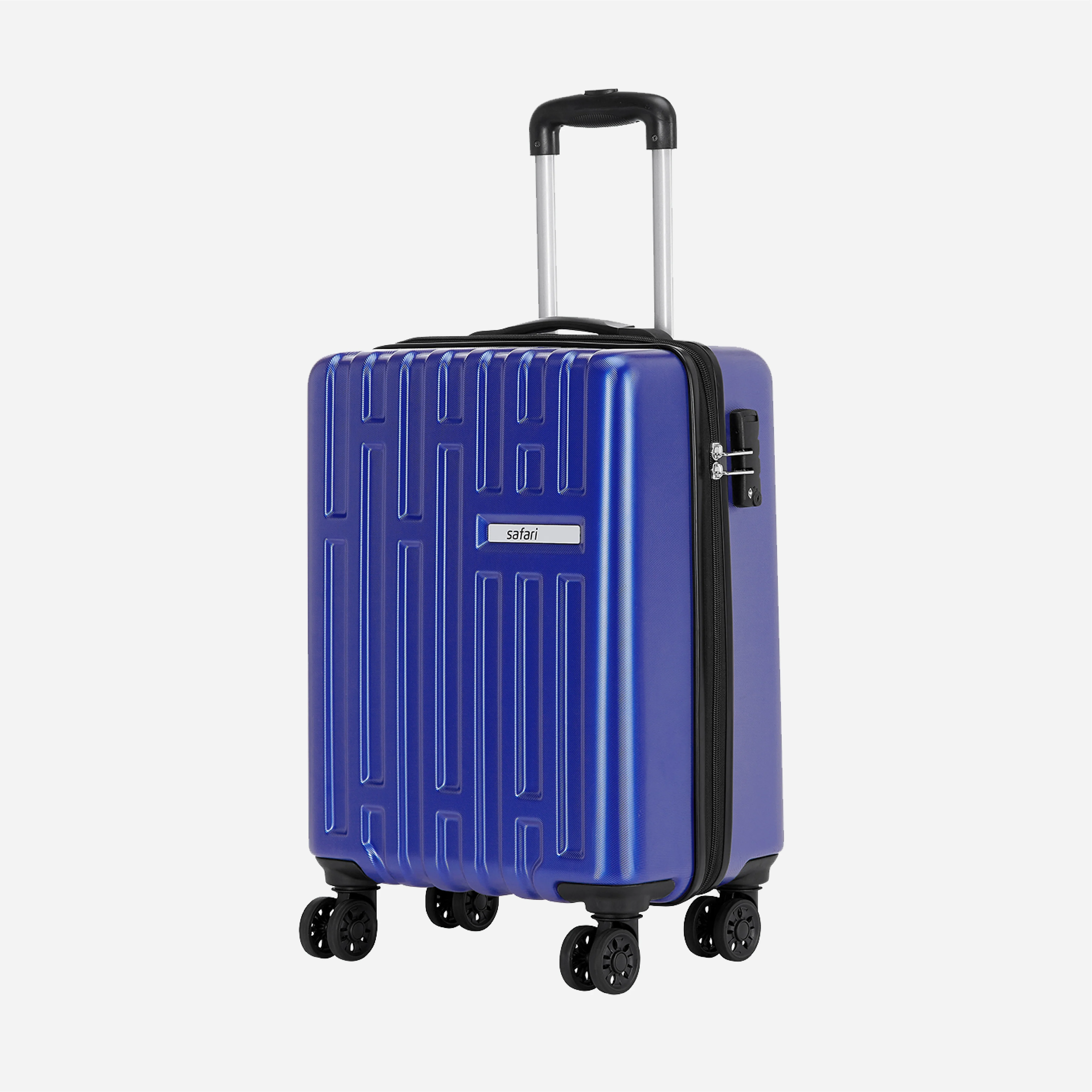 Safari Cargo Neo Metallic Blue Trolley Bag with TSA lock and Dual Wheels