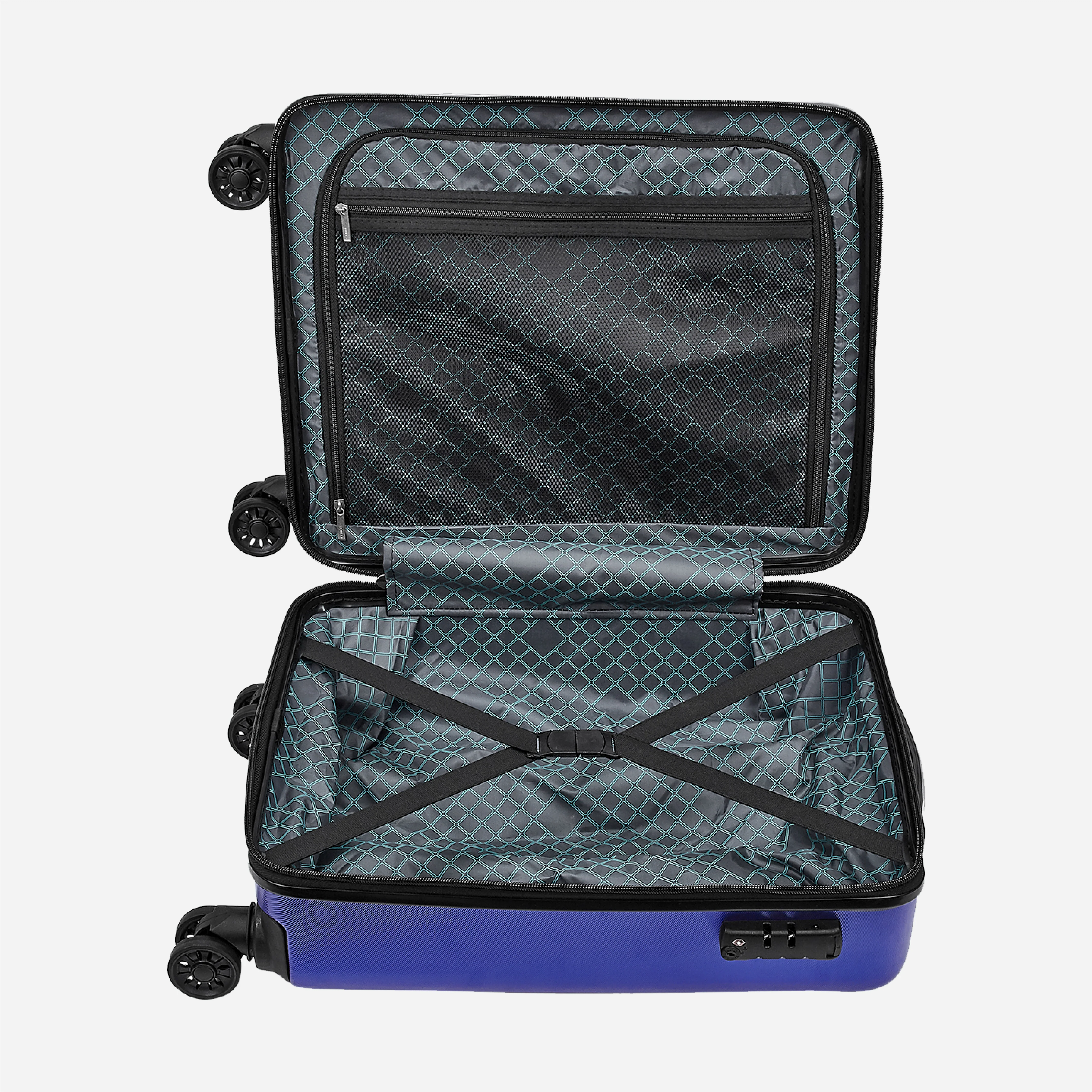 Safari Cargo Neo Metallic Blue Trolley Bag with TSA lock and Dual Wheels - Image 16