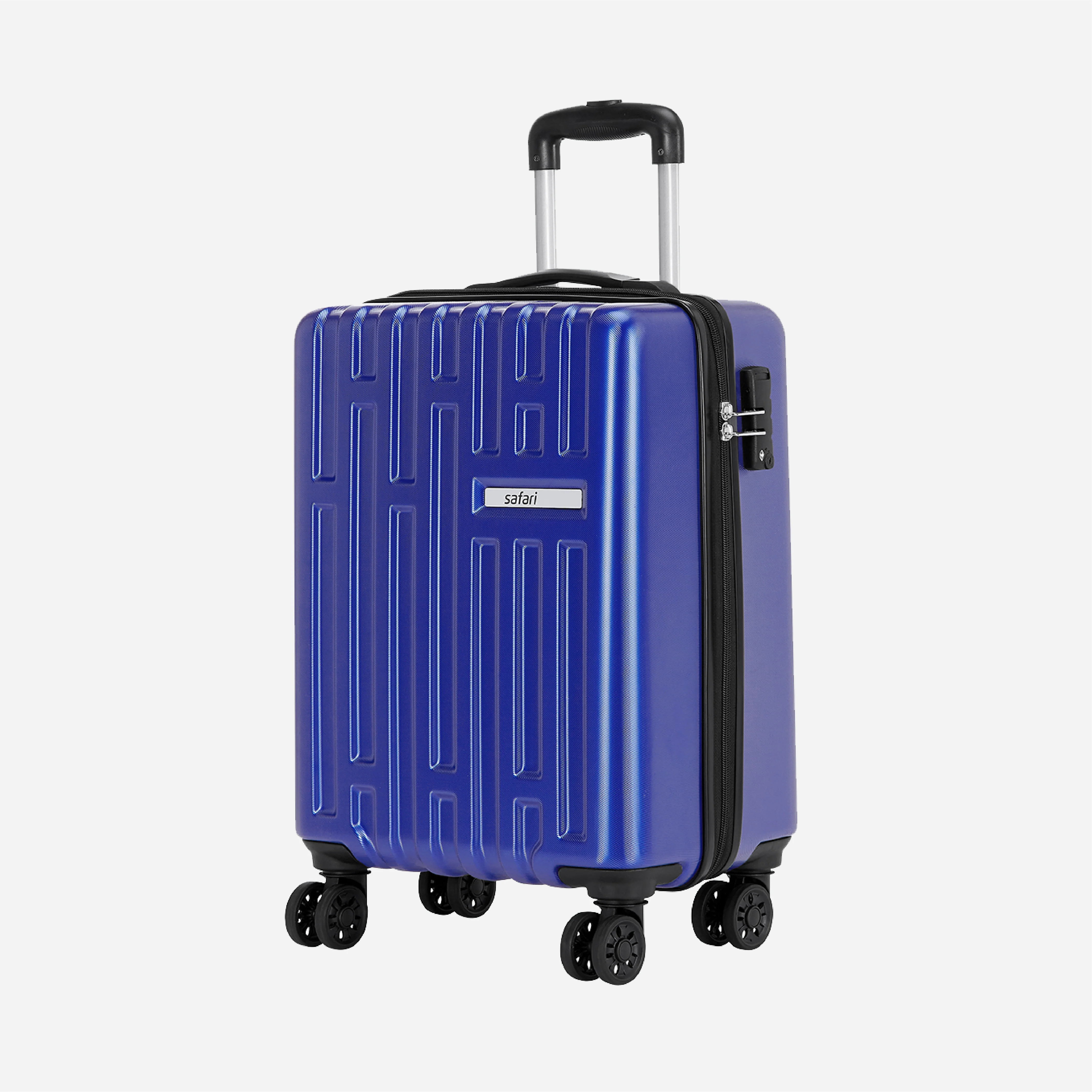 Safari Cargo Neo Metallic Blue Trolley Bag with TSA lock and Dual Wheels - Image 9