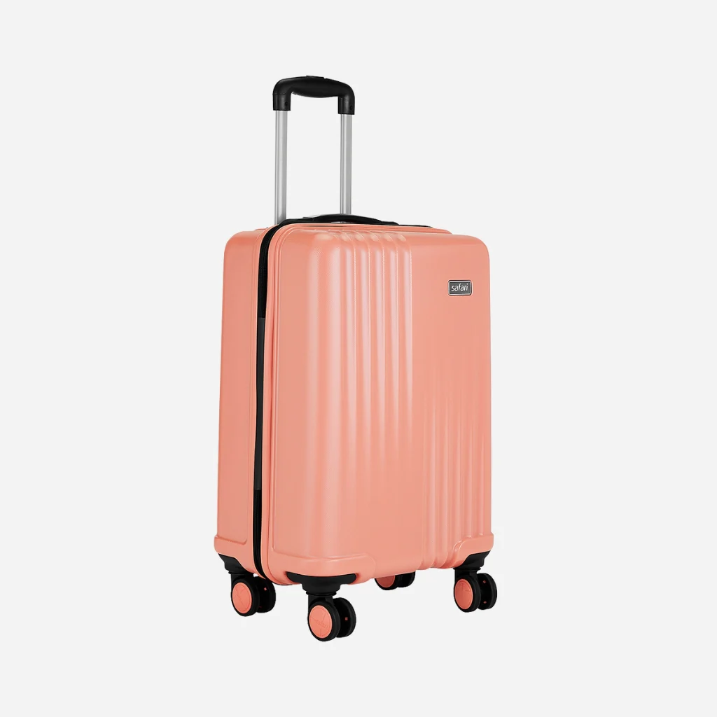 Safari City Miles Mud Coral Trolley Bag with Anti-theft Zipper and Dual Wheels - Image 10