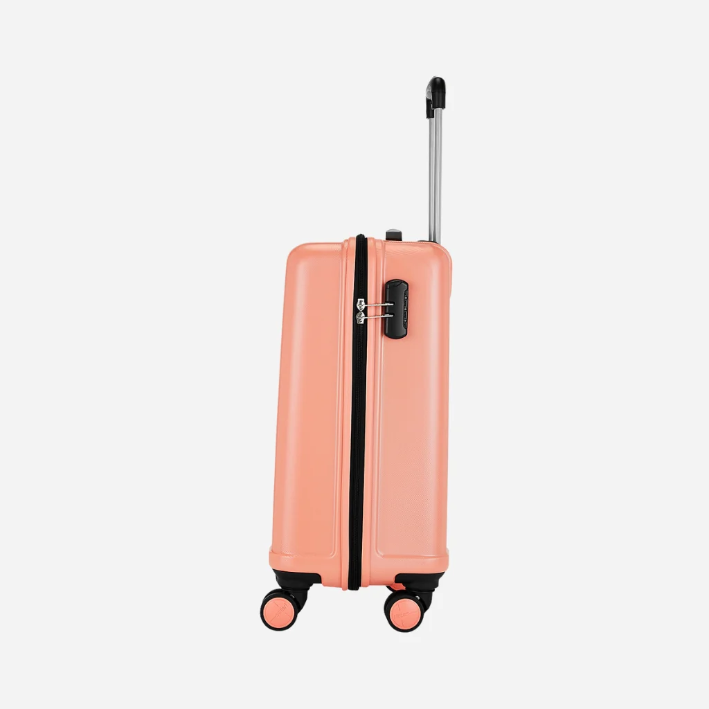 Safari City Miles Mud Coral Trolley Bag with Anti-theft Zipper and Dual Wheels - Image 12