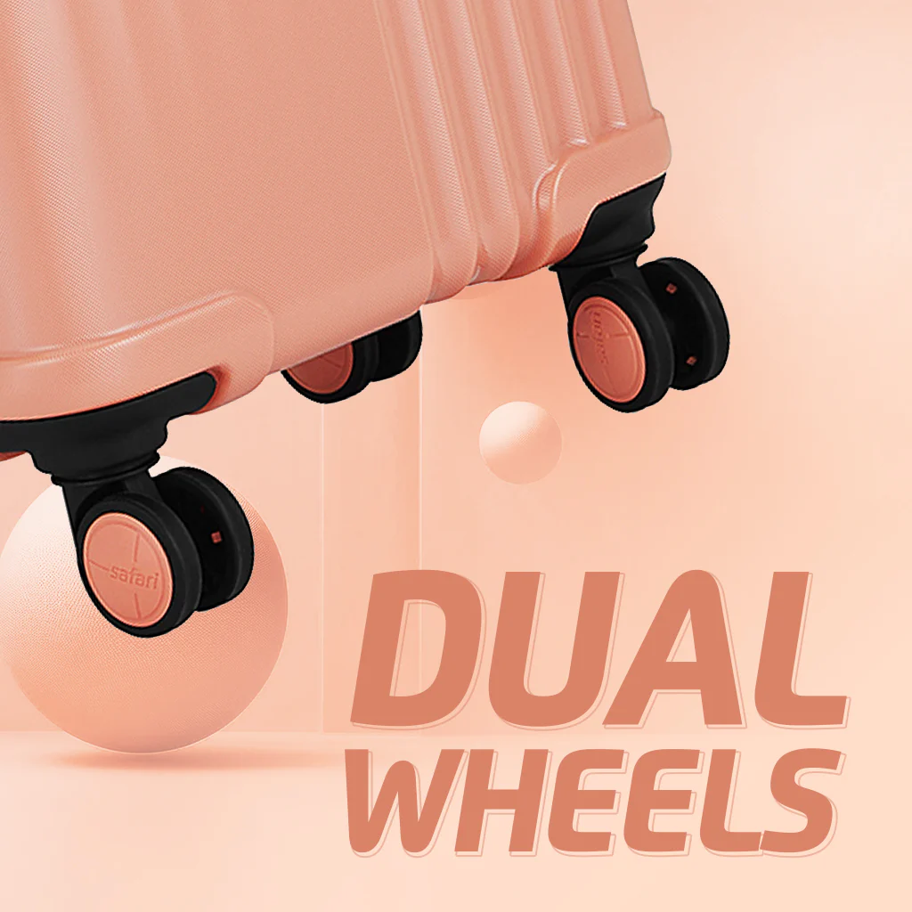 Safari City Miles Mud Coral Trolley Bag with Anti-theft Zipper and Dual Wheels - Image 35