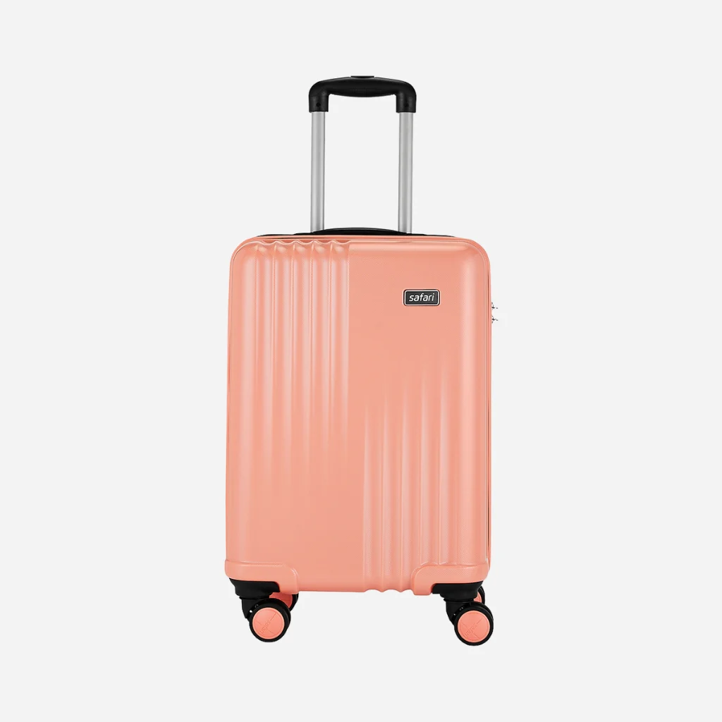 Safari City Miles Mud Coral Trolley Bag with Anti-theft Zipper and Dual Wheels - Image 9