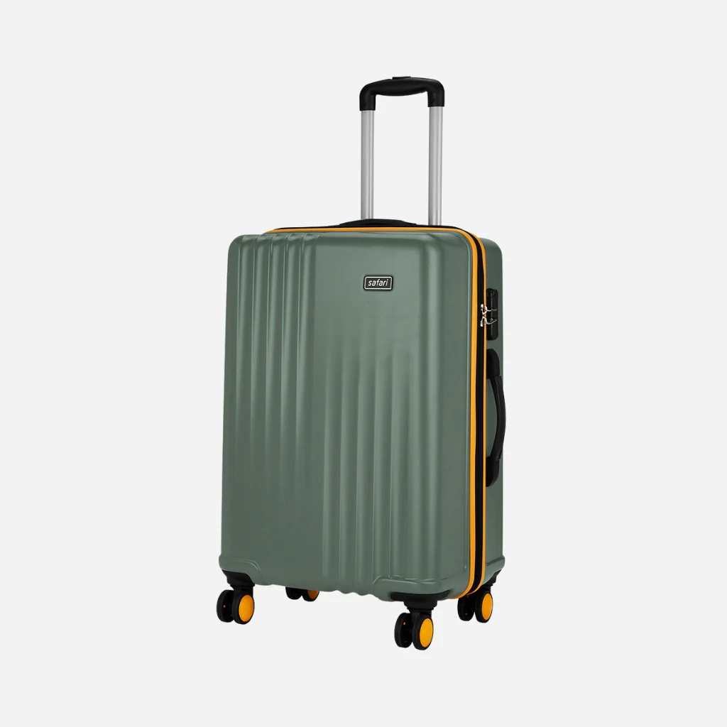 Safari City Miles Thyme Green Trolley Bag with Anti-theft Zipper and Dual Wheels - Image 16