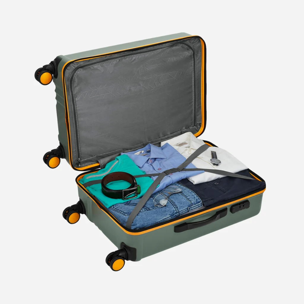 Safari City Miles Thyme Green Trolley Bag with Anti-theft Zipper and Dual Wheels - Image 30