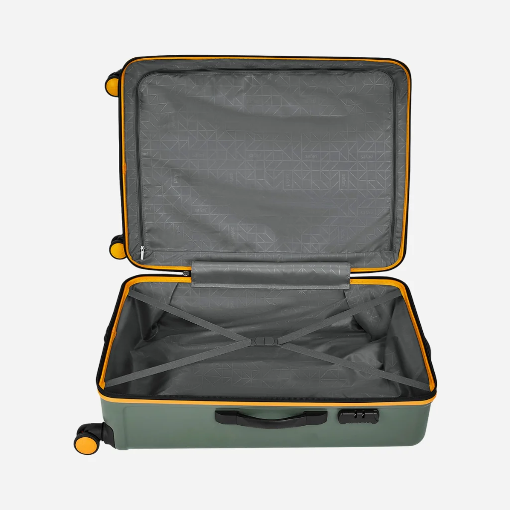 Safari City Miles Thyme Green Trolley Bag with Anti-theft Zipper and Dual Wheels - Image 44