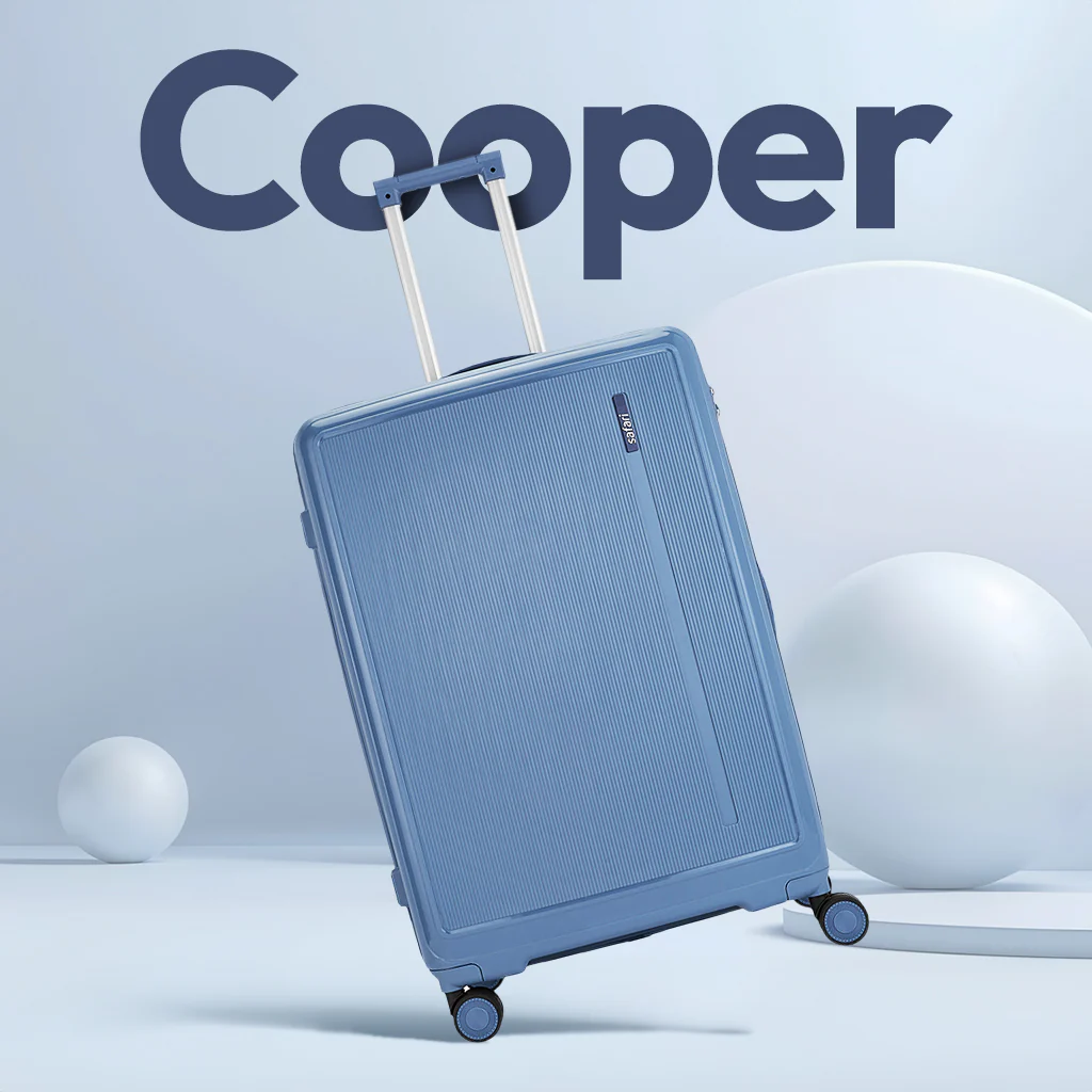 Safari Cooper Blue Trolley Bag with Dual Wheels & Anti-Theft Zipper - Image 2