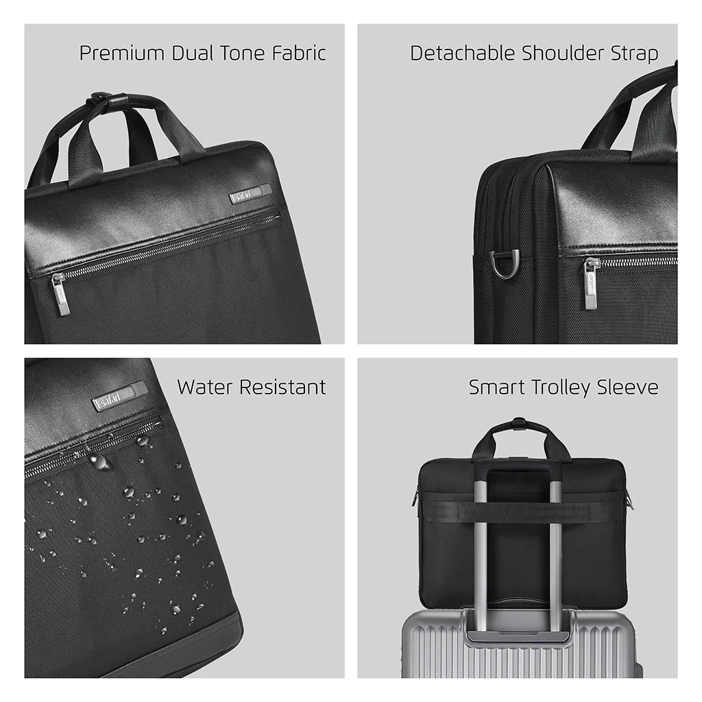Safari Crest Messenger Bag with Dual compartments - Black - Image 2