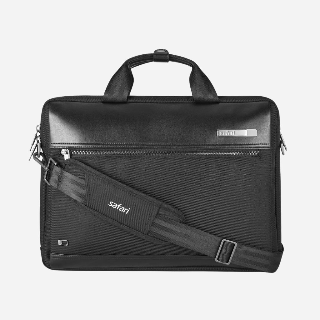 Safari Crest Messenger Bag with Dual compartments - Black - Image 6