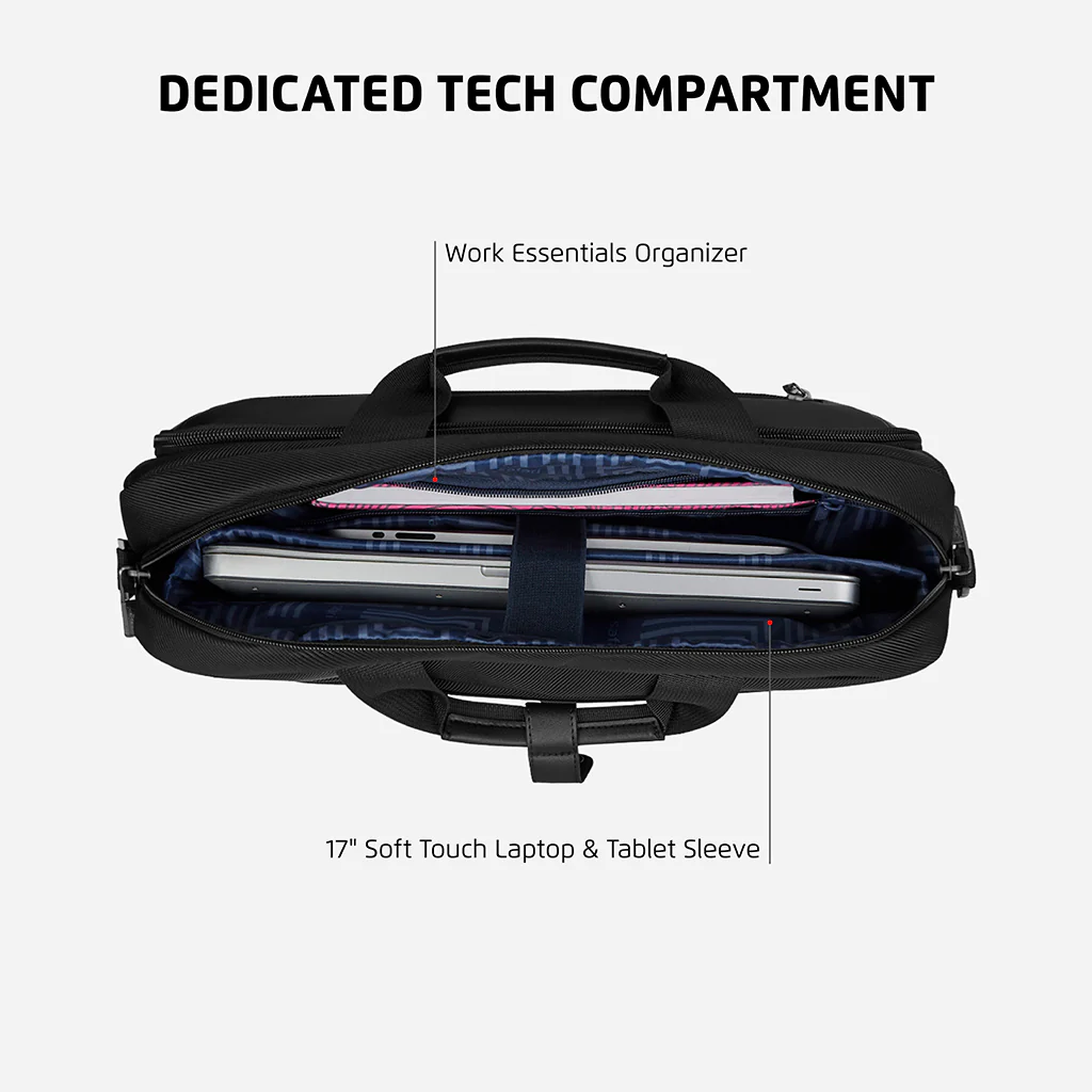 Safari Ember Messenger Bag with Dual compartments - Black - Image 3