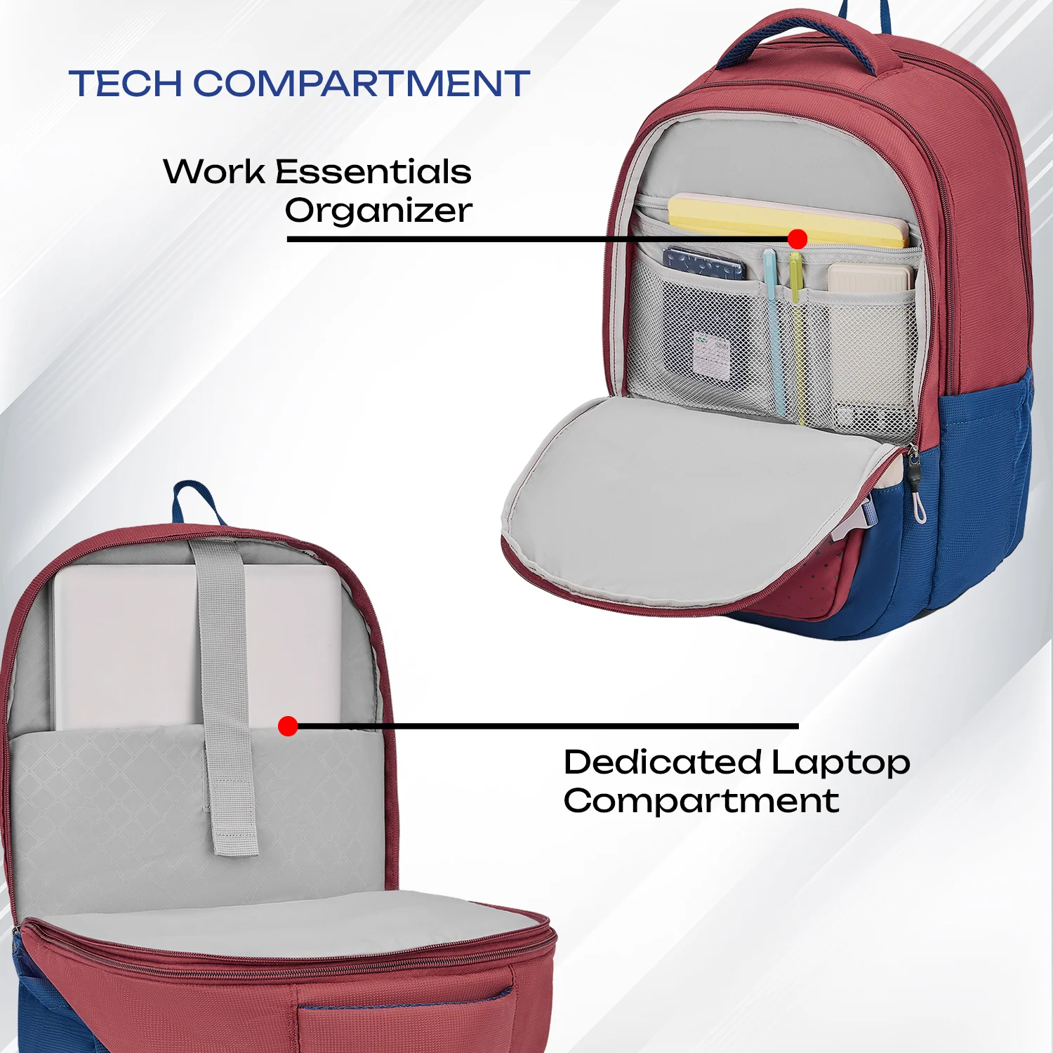 Safari Expand 43L Red Laptop Backpack - Image 4