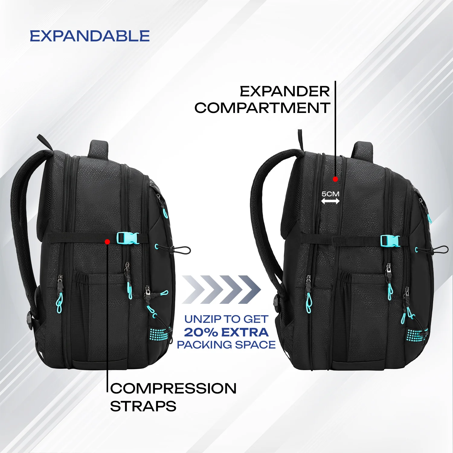 Safari Expand 43L Black Hiking Daypack - Image 10