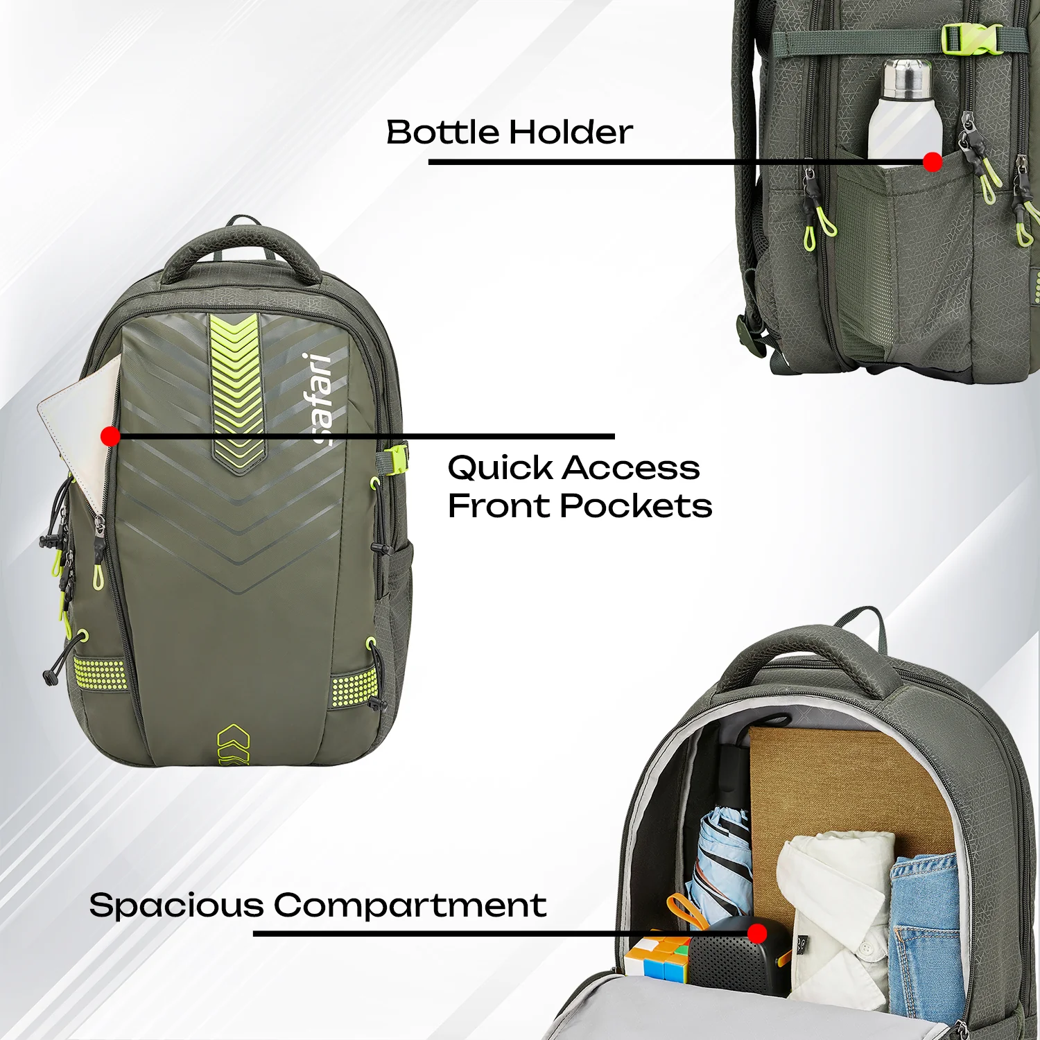 Safari Expand 43L Olive Rucksacks & Trekking Backpack - Image 5