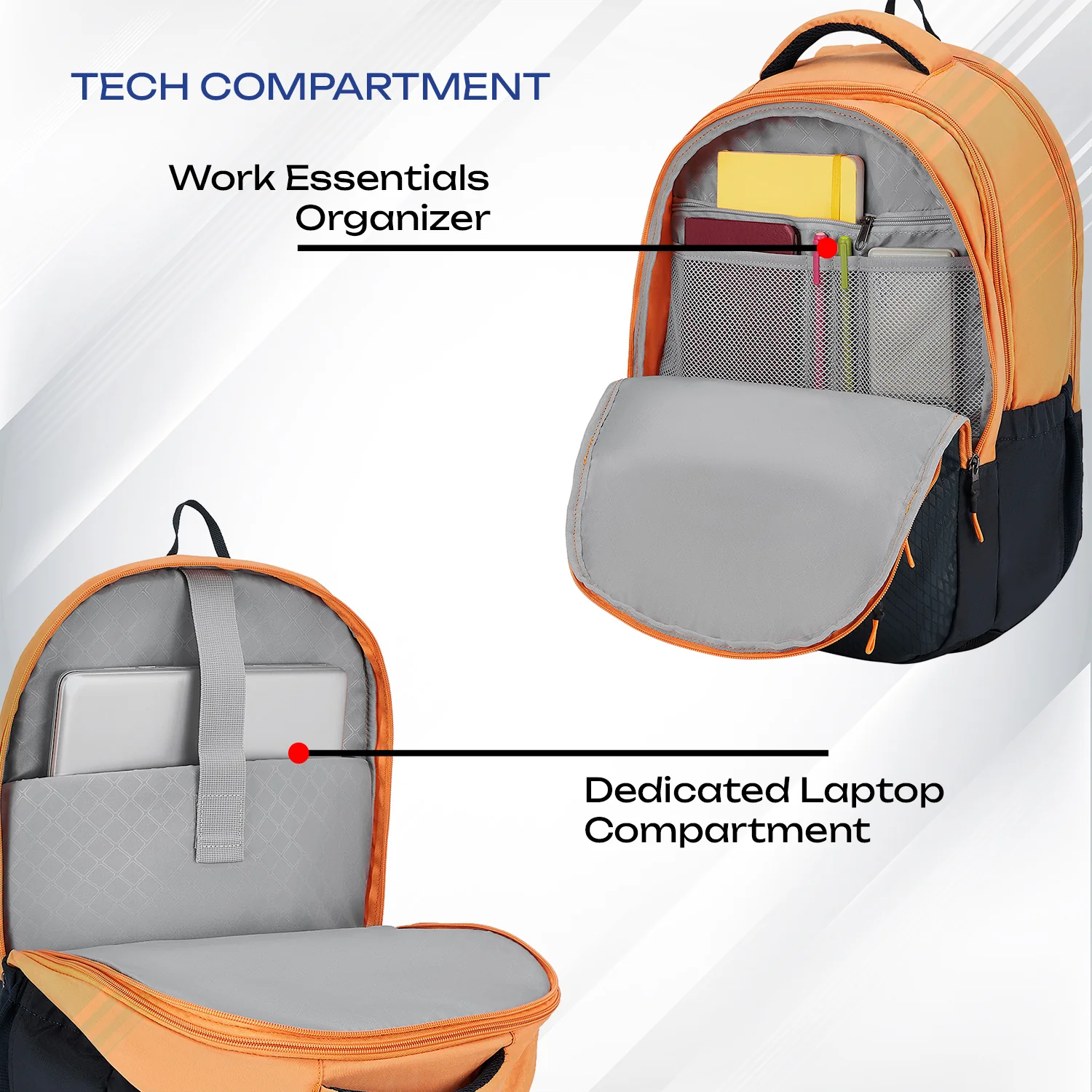 Safari Expand 43L Orange Laptop Backpack - Image 4