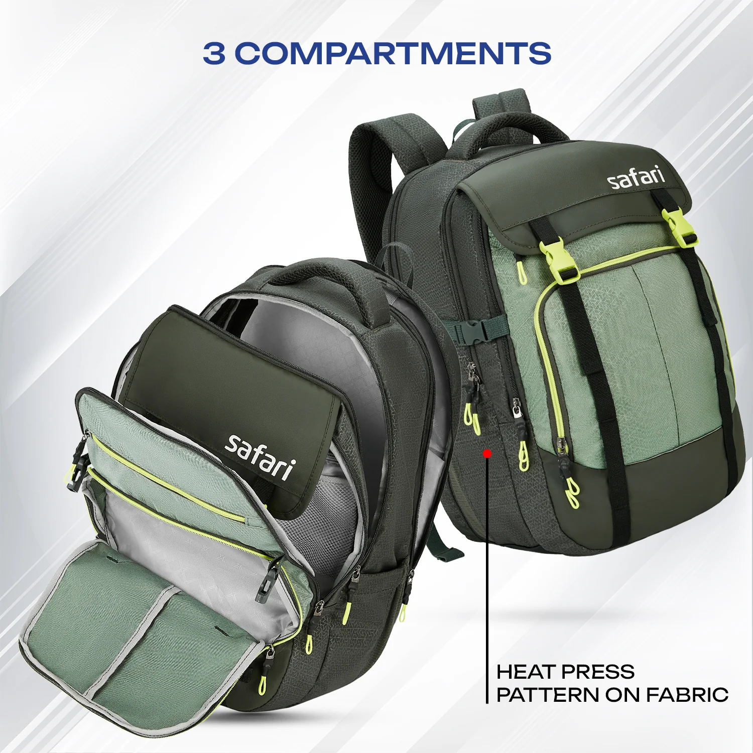 Safari Expand 43L Olive Laptop Backpack - Image 3