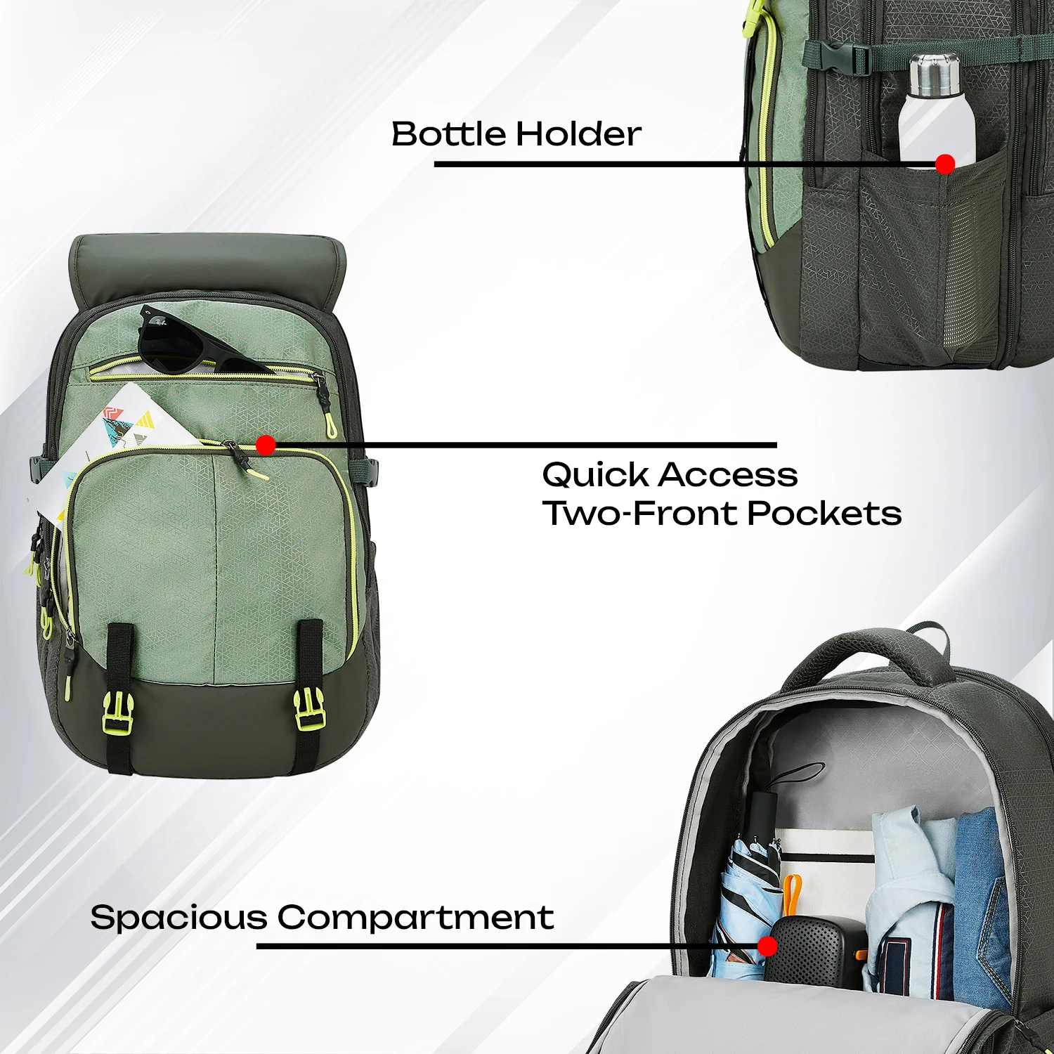 Safari Expand 43L Olive Laptop Backpack - Image 4