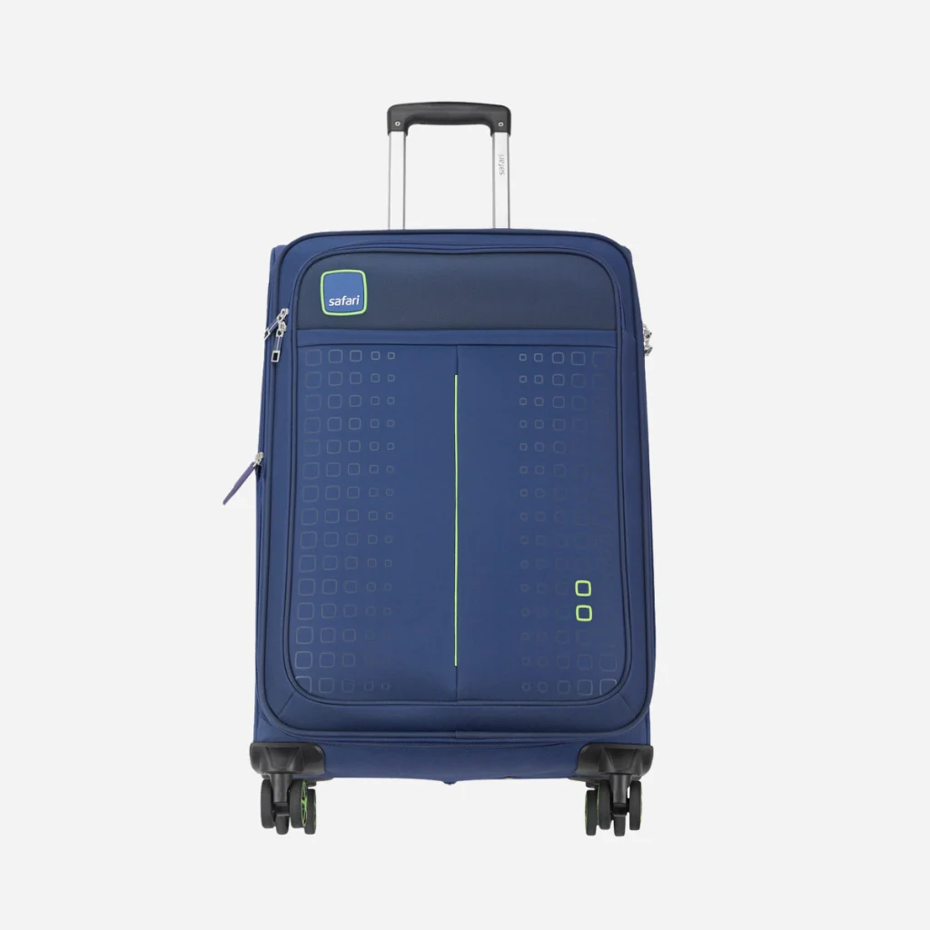 Safari Flexa Navy Blue Trolley Bag with Dual Wheels - Image 2