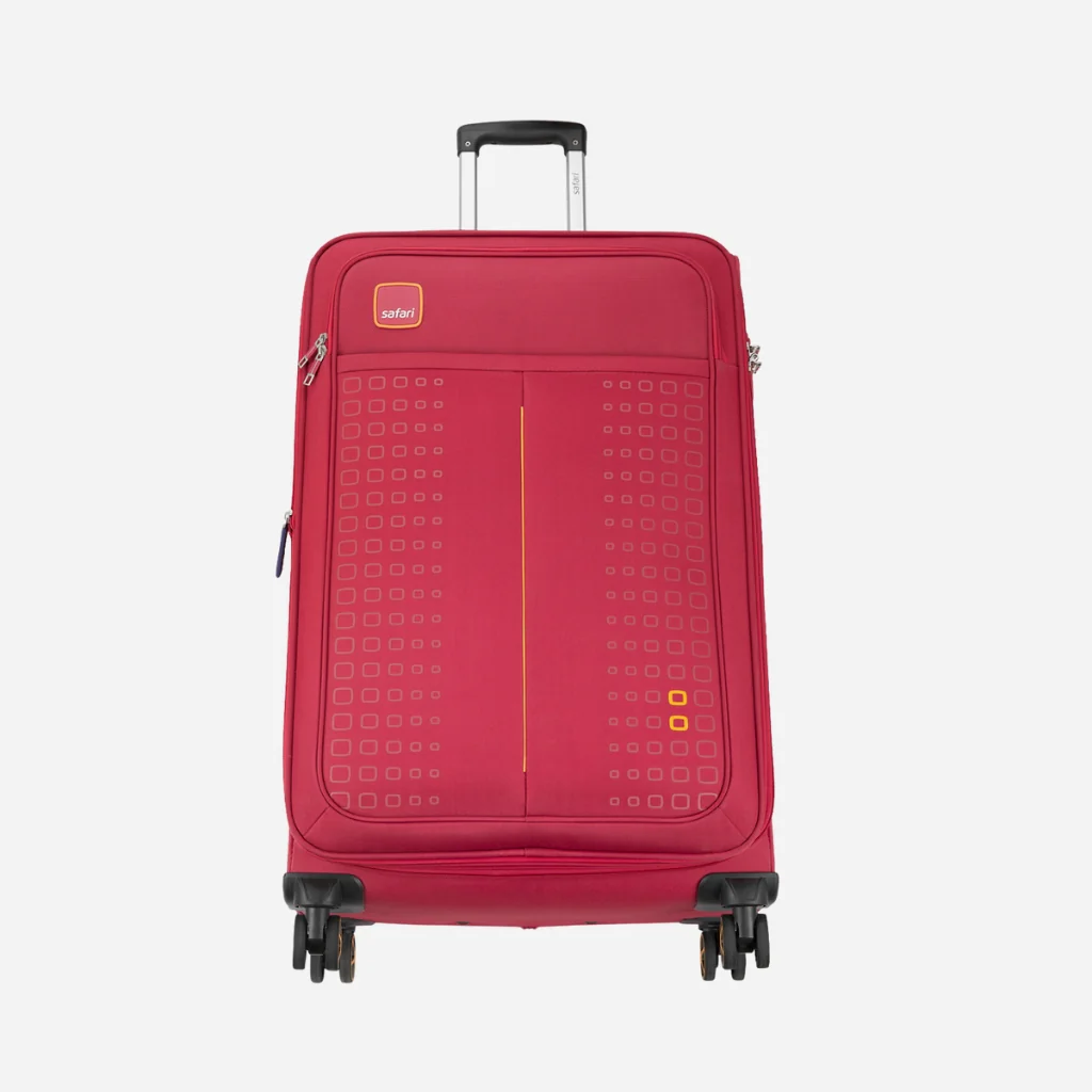 Safari Flexa Red Trolley Bag with Dual Wheels - Image 2