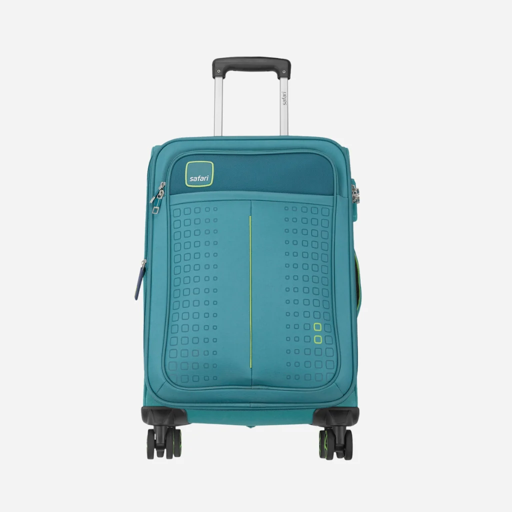 Safari Flexa Teal Trolley Bag with Dual Wheels - Image 2