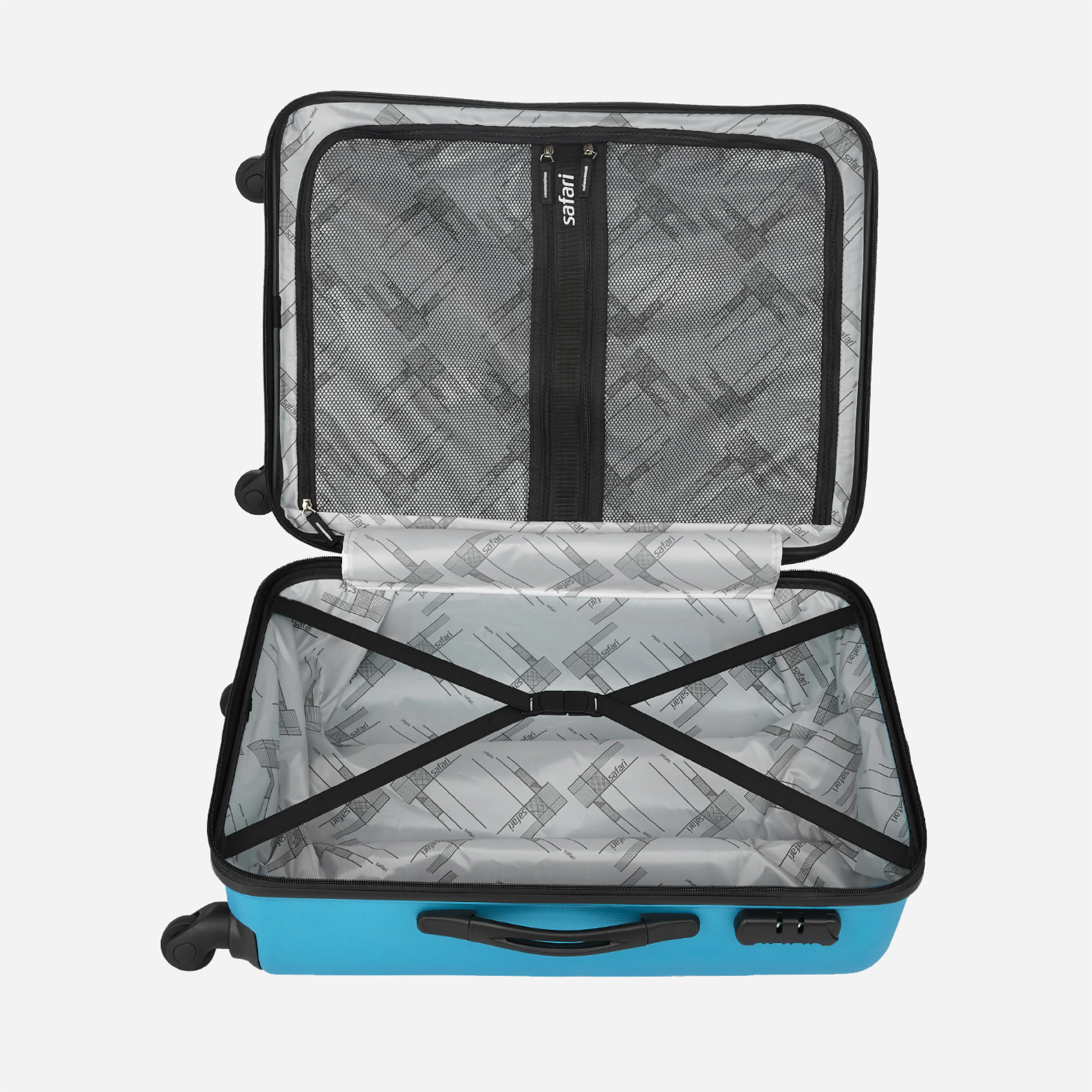Safari Flo Secure Teal Trolley Bag with 360° Wheels - Image 15
