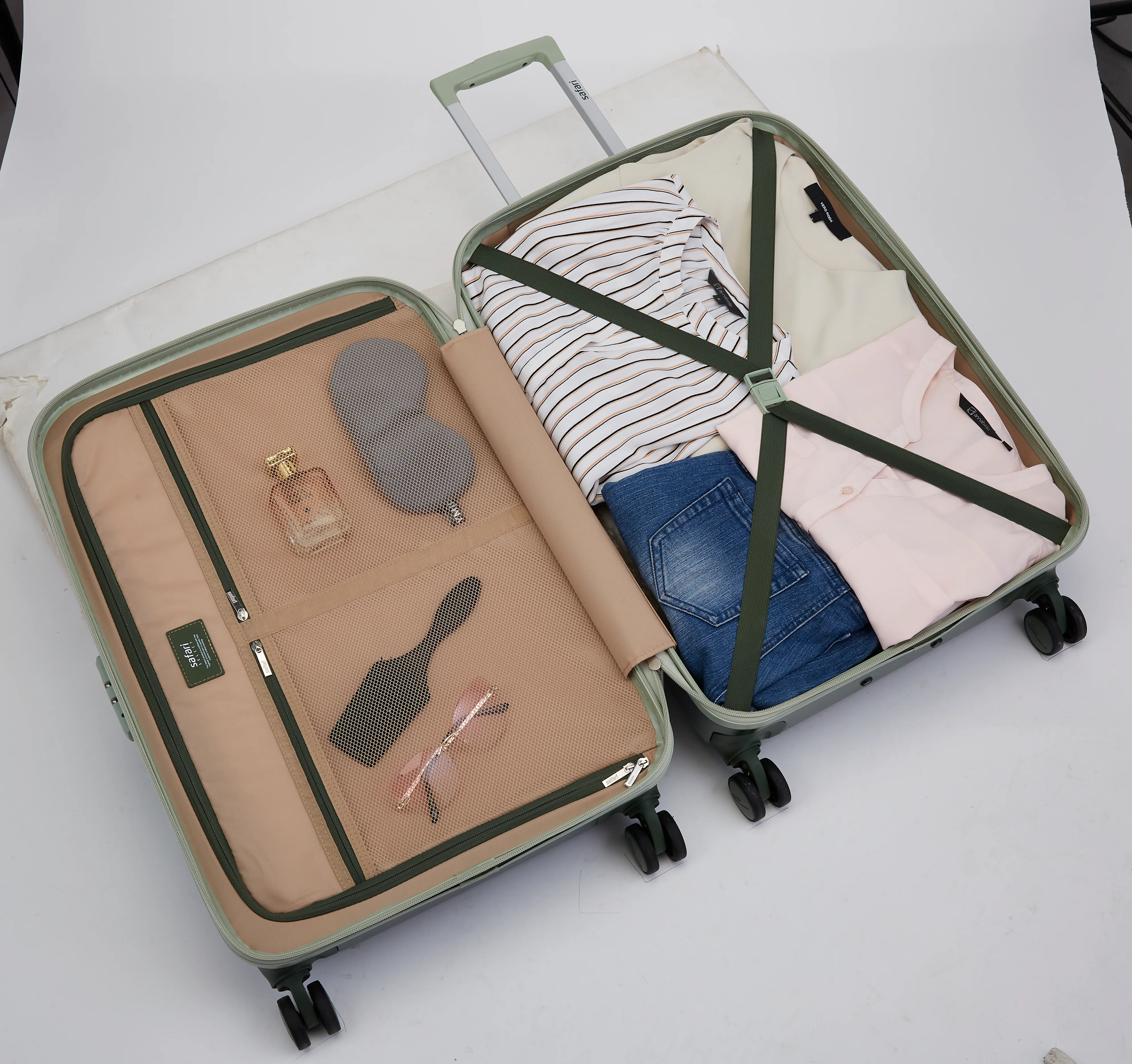 Safari Haze Tropica Trolley Bag with TSA Lock, Dual wheels, Side Hooks and Anti-theft Zipper - Image 22