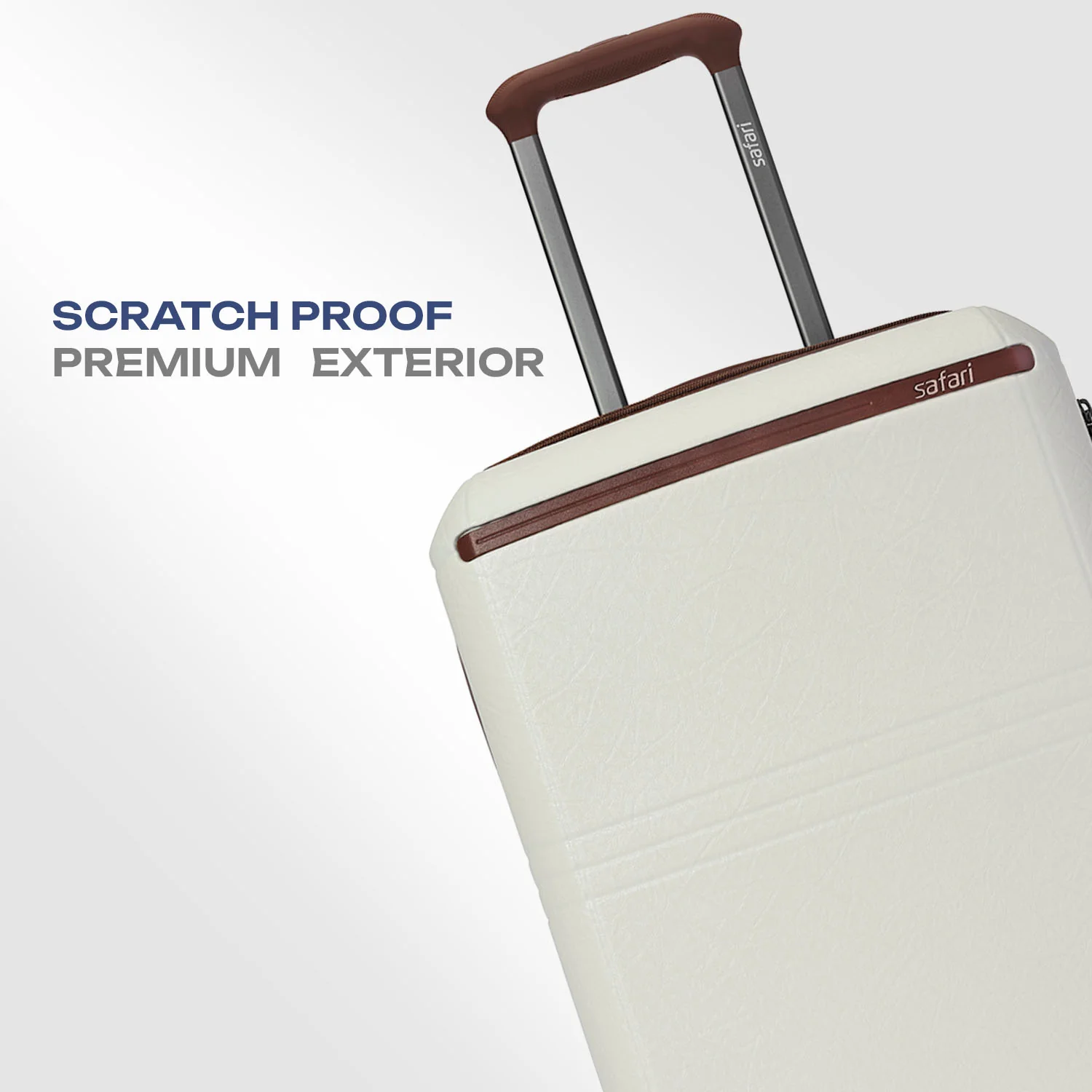 Safari Heritage Trolley Bag with Scratch Resistant Texture, TSA lock and Anti-Theft Zipper Ivory - Image 8