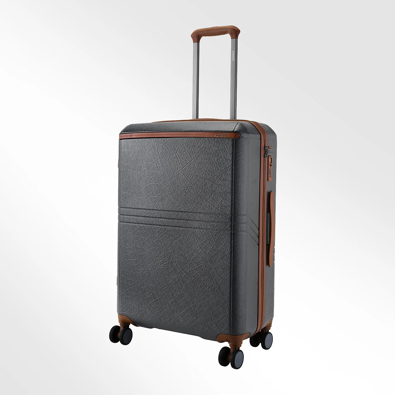 Safari Heritage Trolley Bag with Scratch Resistant Texture, TSA lock and Anti-Theft Zipper Opal Grey - Image 7
