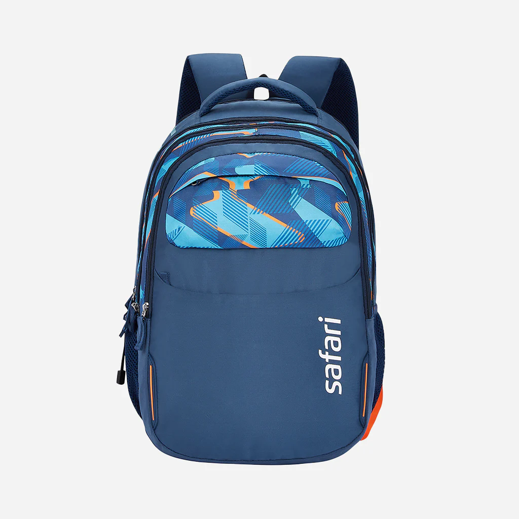 Safari Mega 13 43L Blue School Backpack with with Easy Access Pockets - Image 2