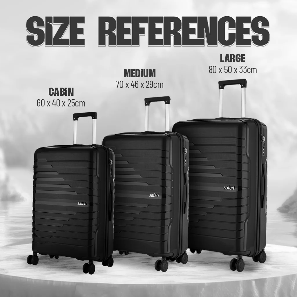 Safari Octane Black Anti Theft Trolley Bag Combo of Small, Medium and Large - Image 7