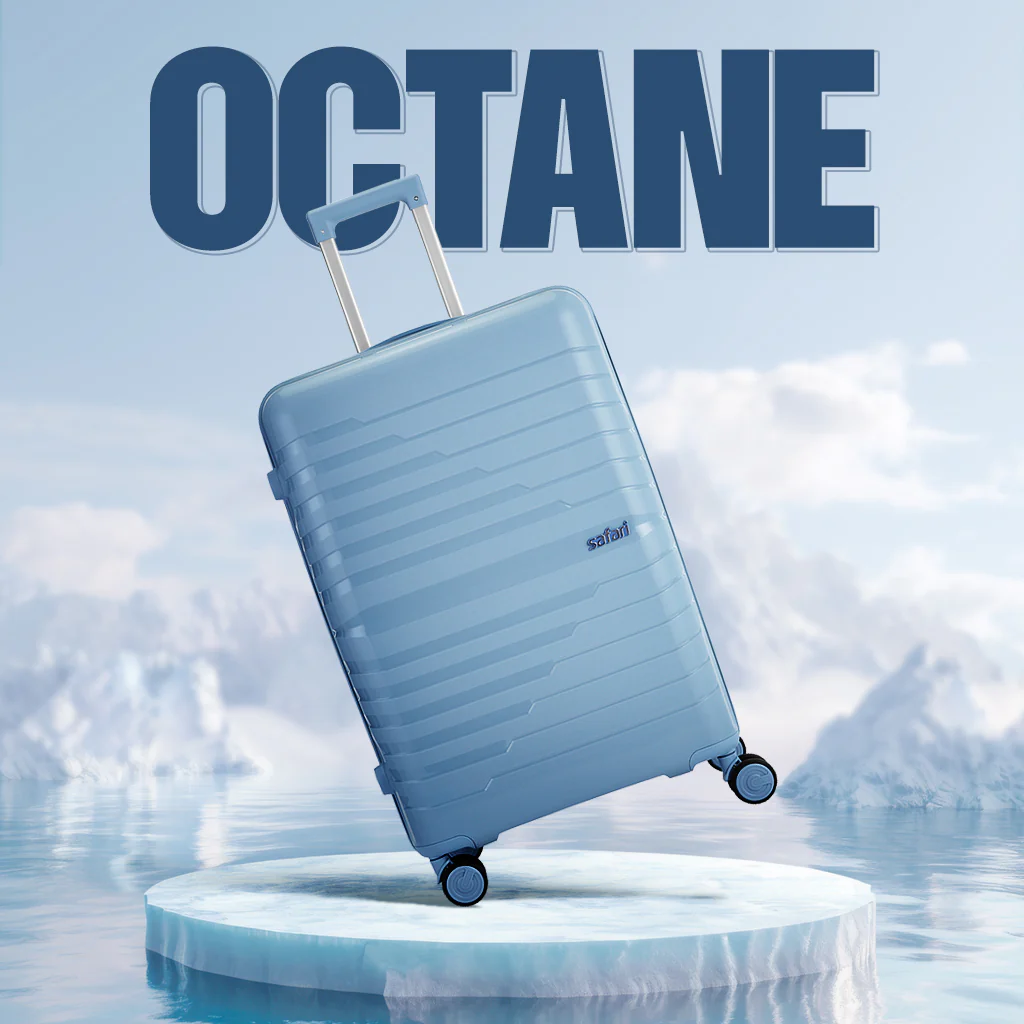 Safari Octane Blue Anti Theft Trolley Bag Combo of Small, Medium and Large - Image 2