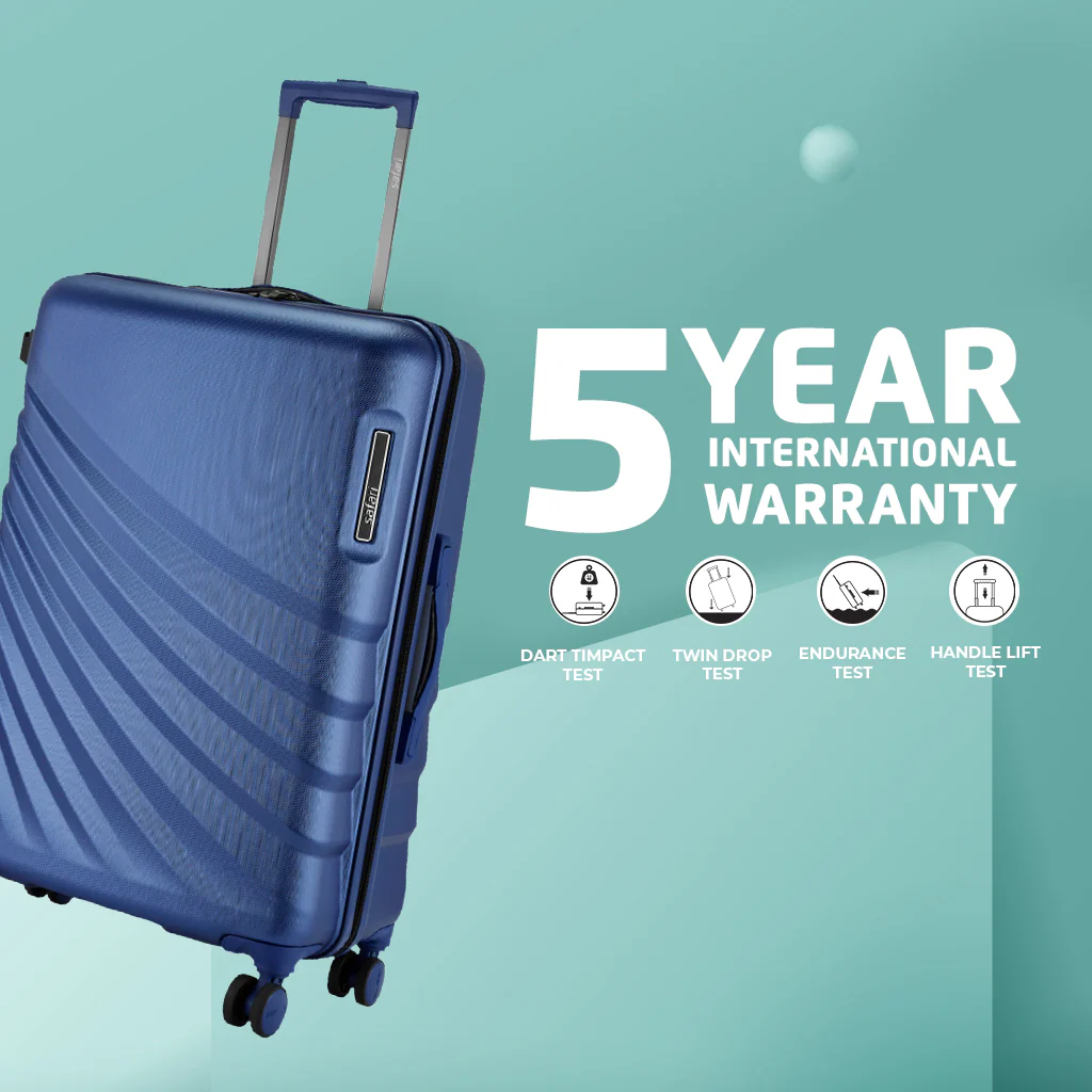 Safari Polaris Pro Titan Blue Trolley Bag with TSA Lock, Dual wheels, Side Hooks and Wet Pouch - Image 9