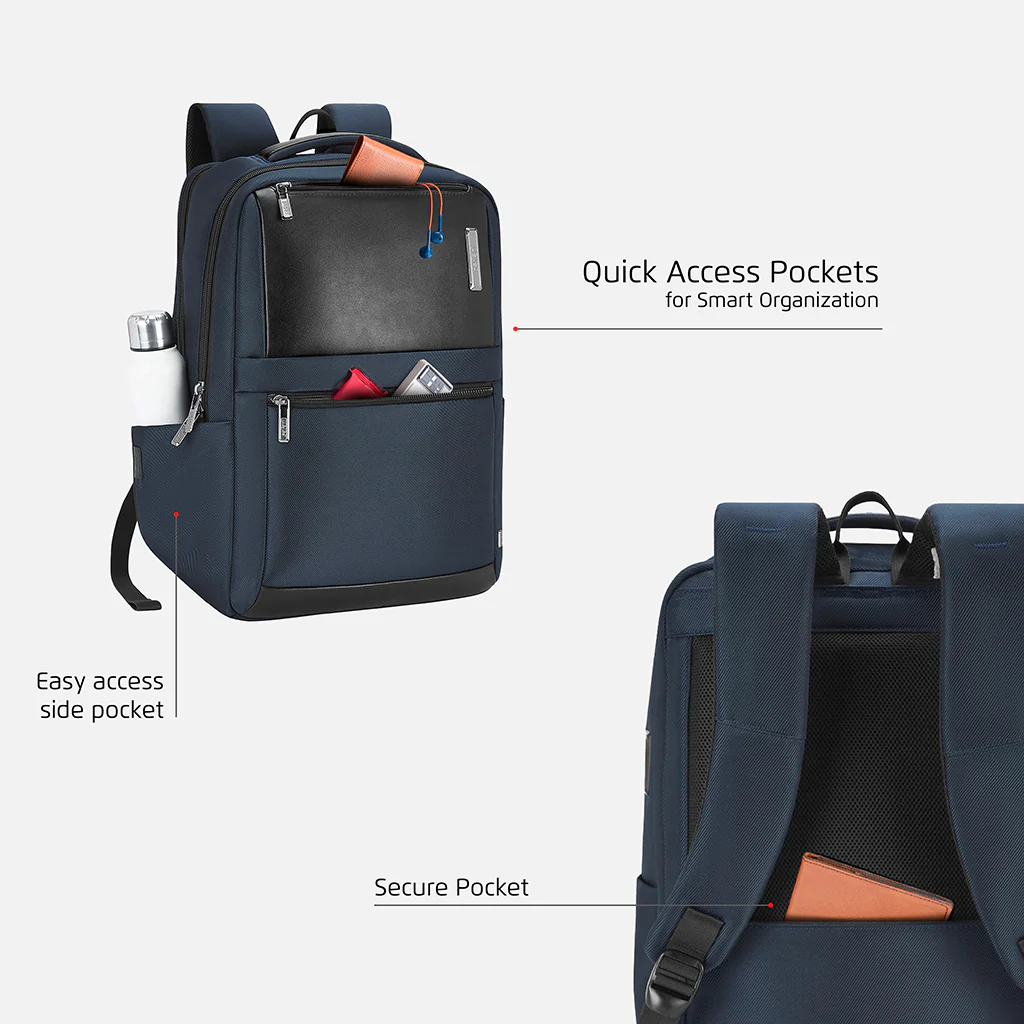 Safari Prime 22L Blue Formal Backpack with Laptop Compartment - Image 3