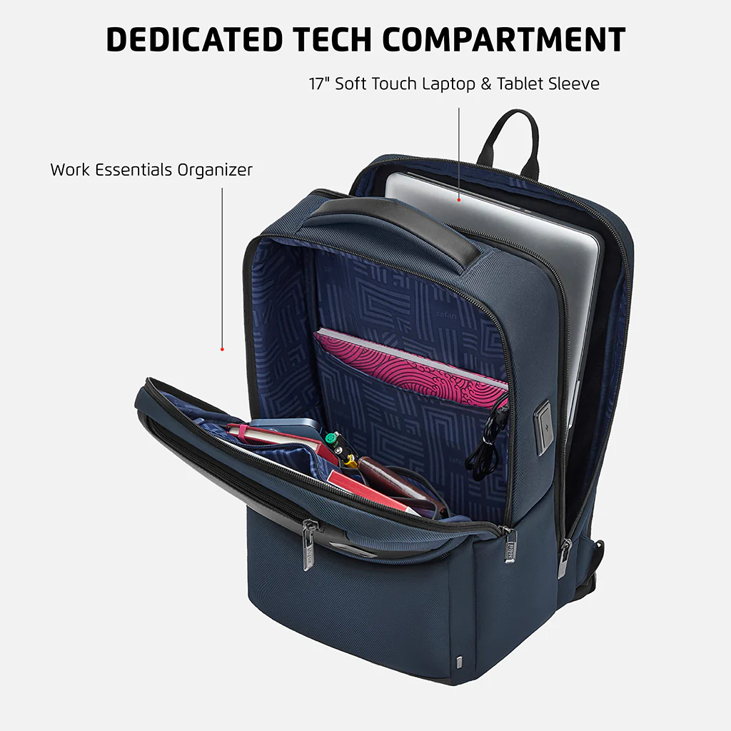 Safari Prime 22L Blue Formal Backpack with Laptop Compartment - Image 4