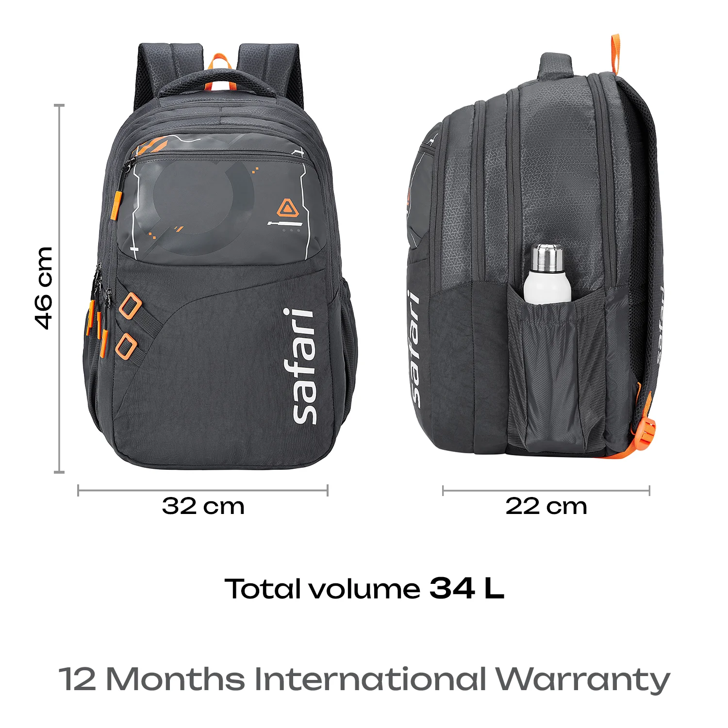 Safari Quadro 43L Grey Casual Daypack - Image 10