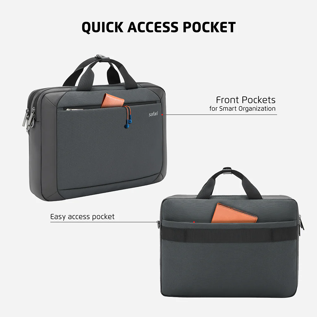 Safari Regal Messenger Bag with Dual compartments - Black - Image 4