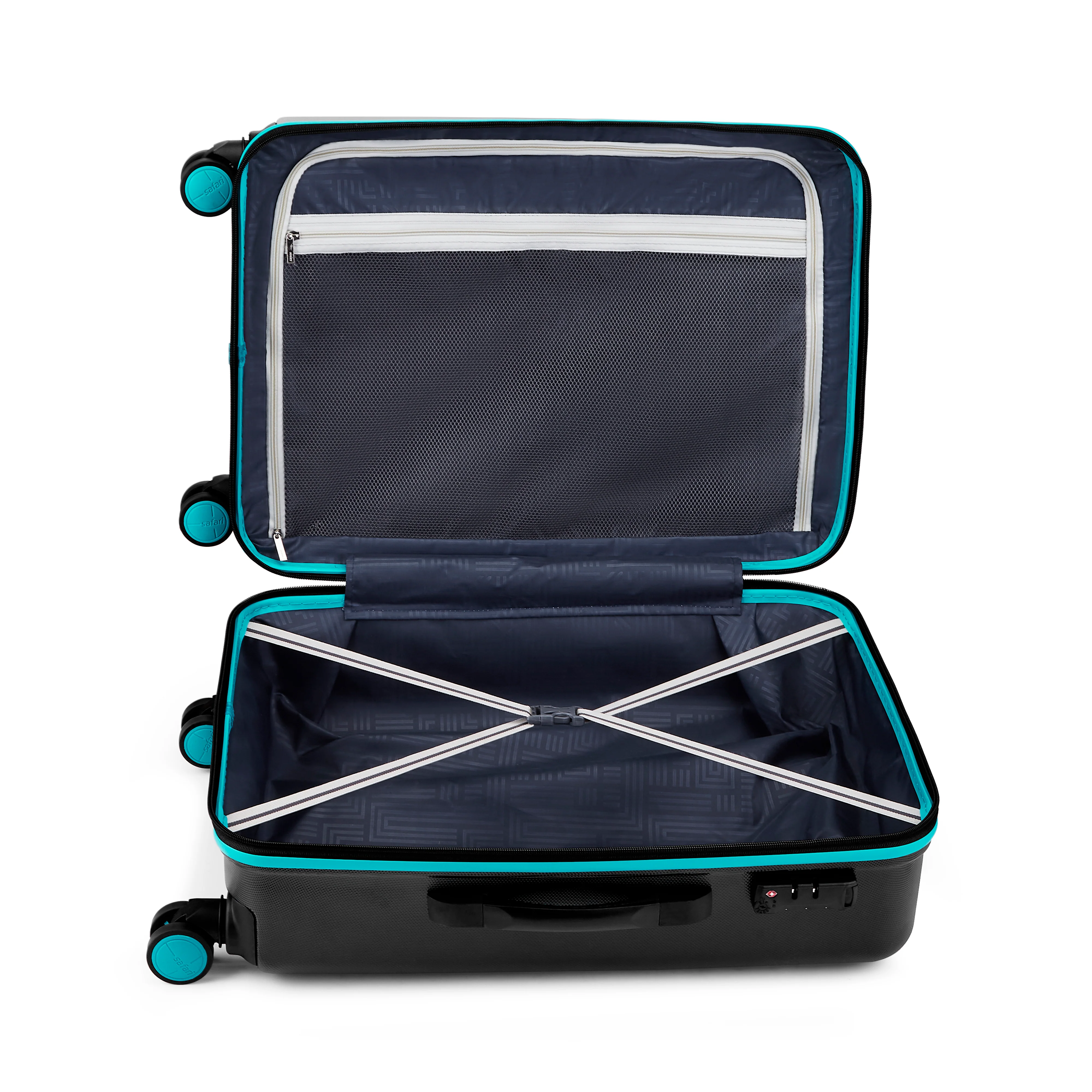 Safari Salute Thyme Green and Black Trolley Bag with TSA lock and Dual Wheels - Image 14